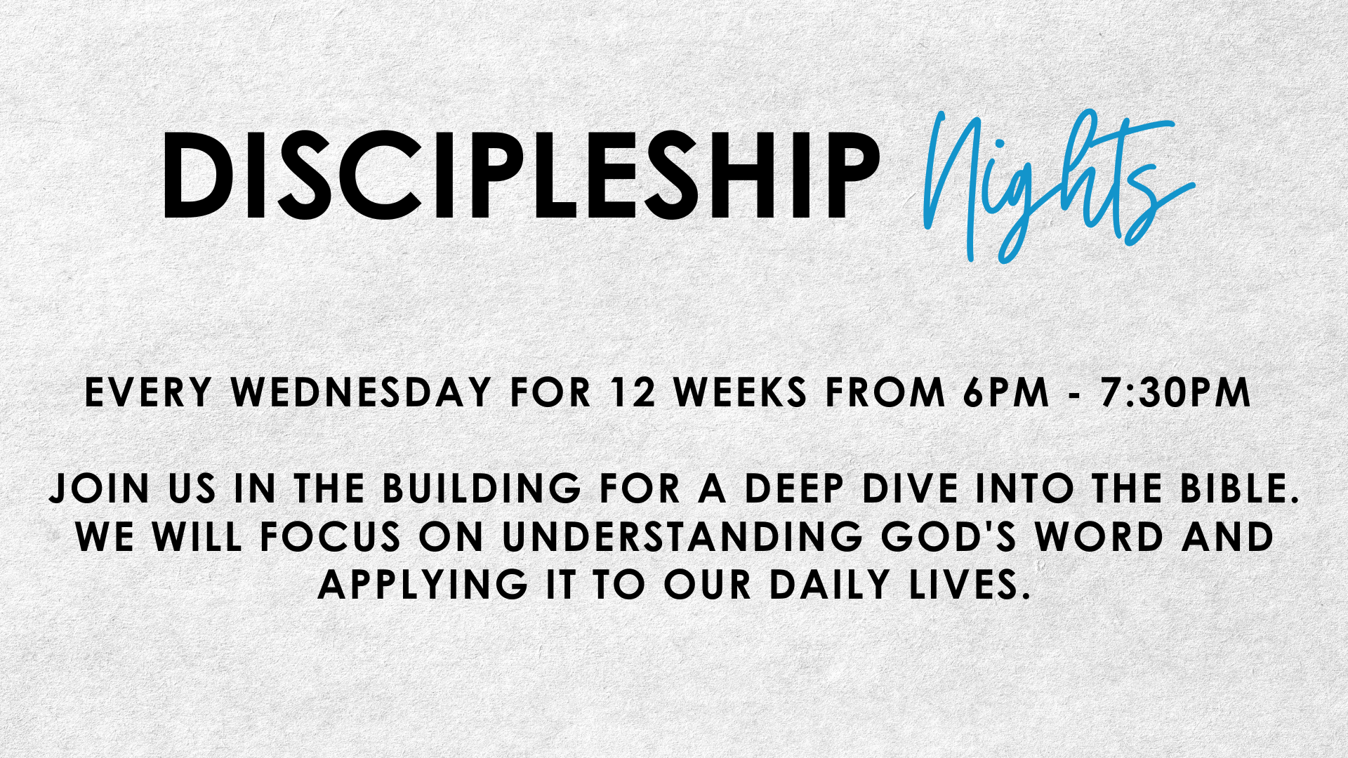 Discipleship Nights