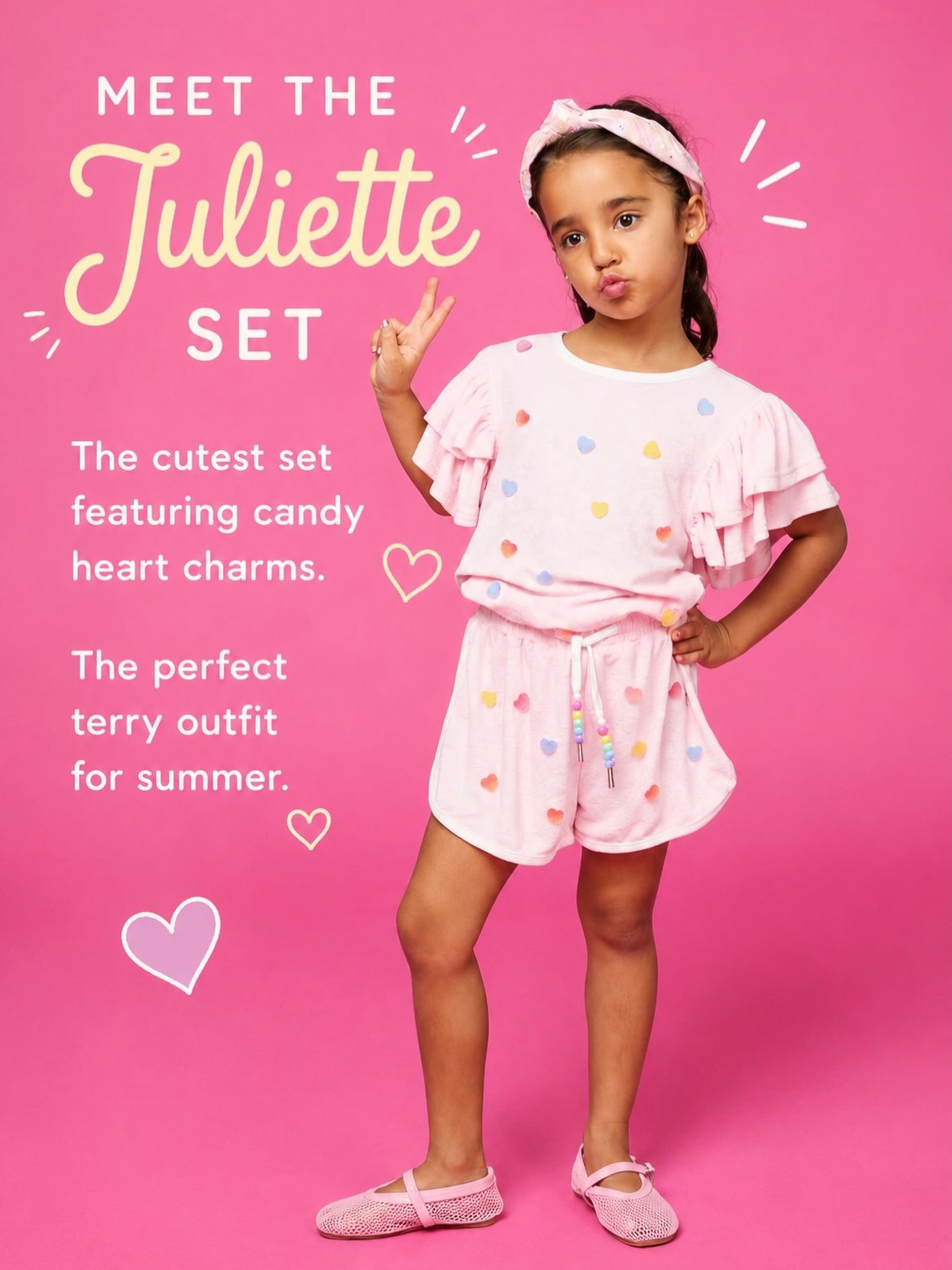 It&rsquo;s giving the cutest girl at camp this summer! Order the Juliette set from @minidreamerskids 💜