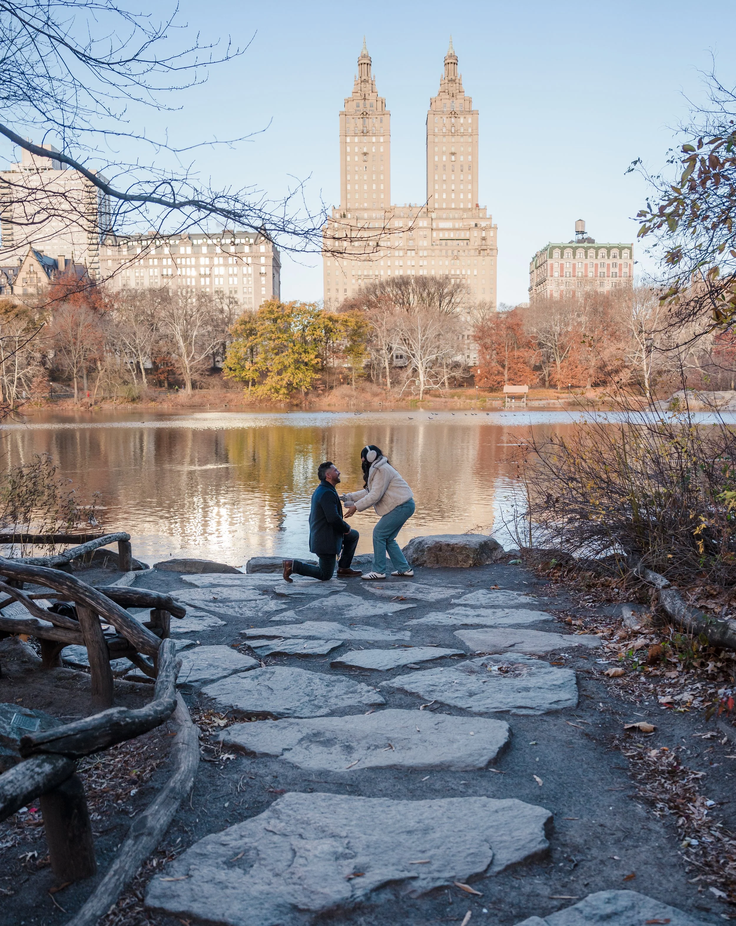 Proposing at San Remo Viewpoint (Central Park, NYC)