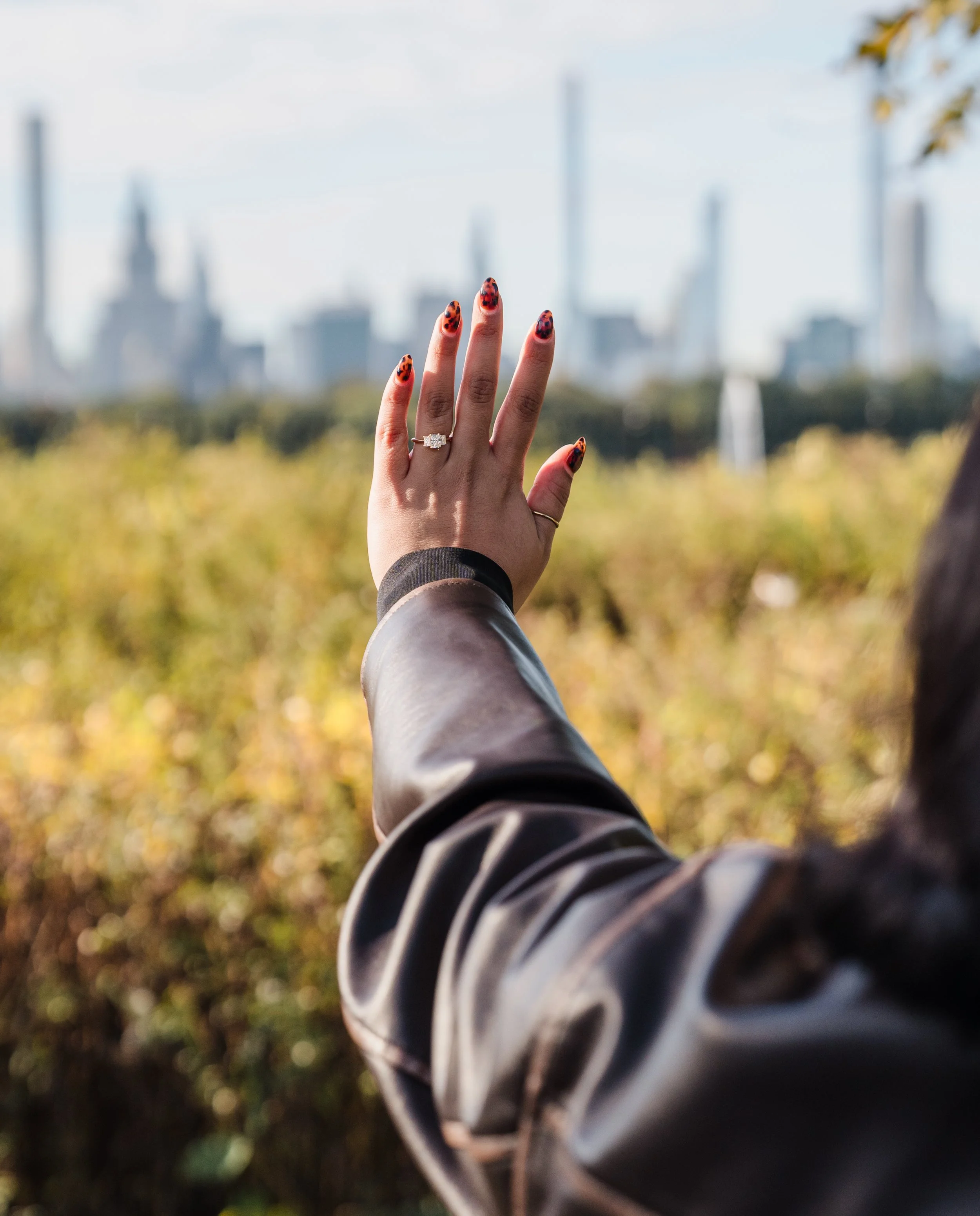 Proposing at the Central Park Reservoir Skyline Viewpoint (NYC)