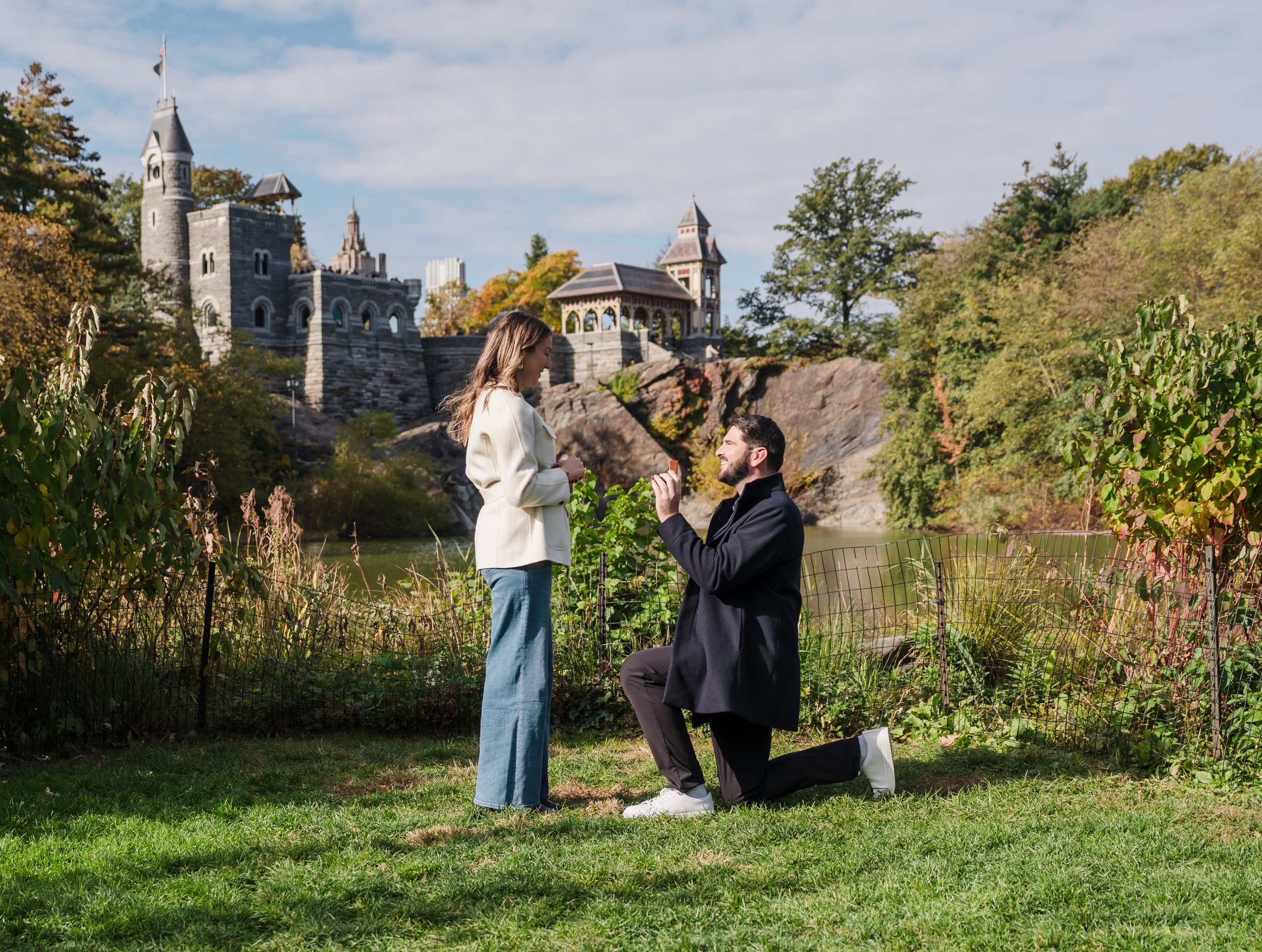 Proposing at the Lawn by Turtle Pond (Central Park, NYC)