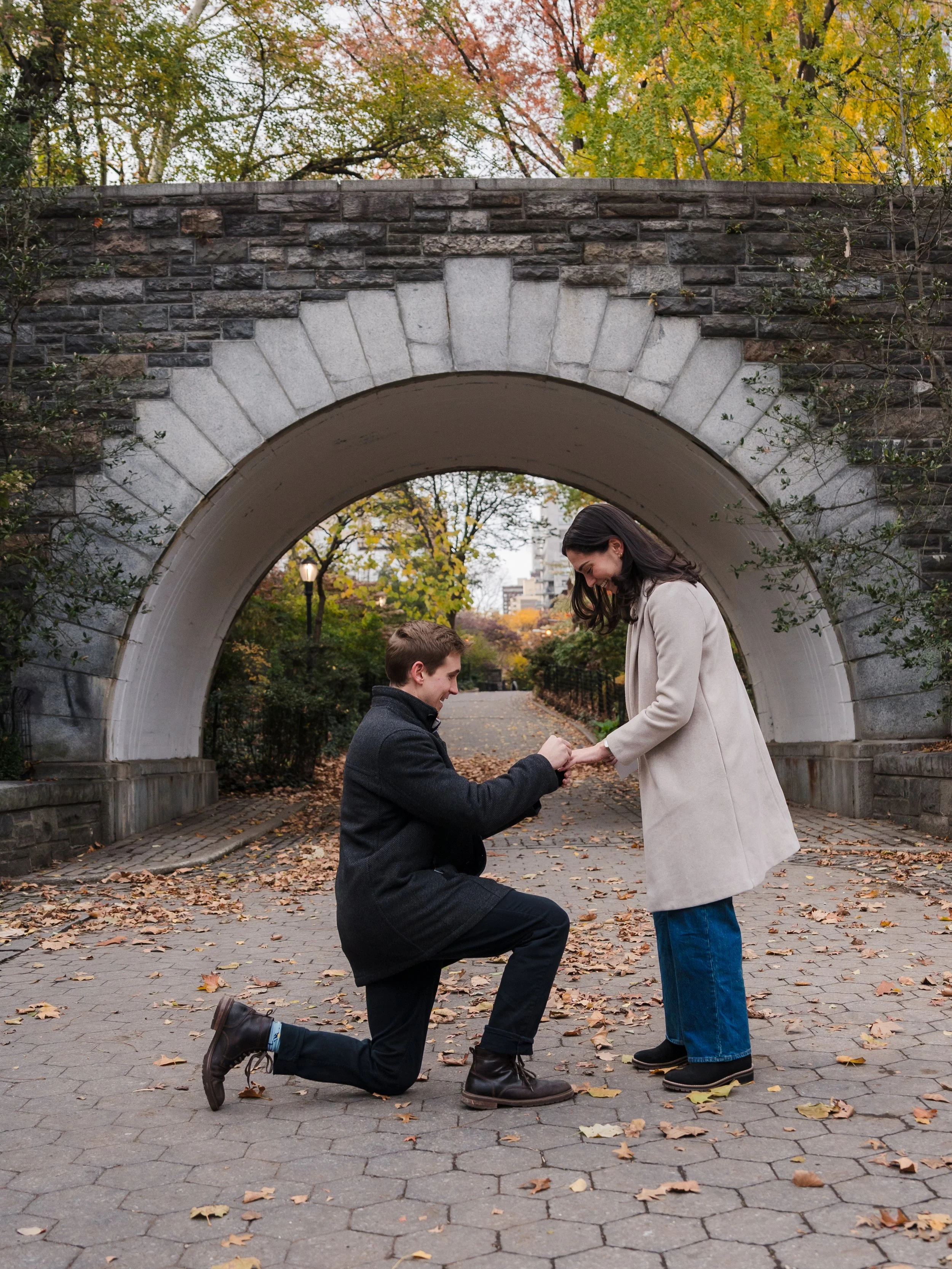 Proposing in Carl Schurz Park (Upper East Side, NYC)