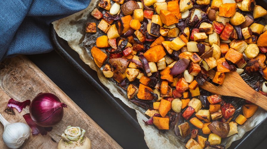 AIP Sheet Pan Roasted Root Vegetables with Rosemary