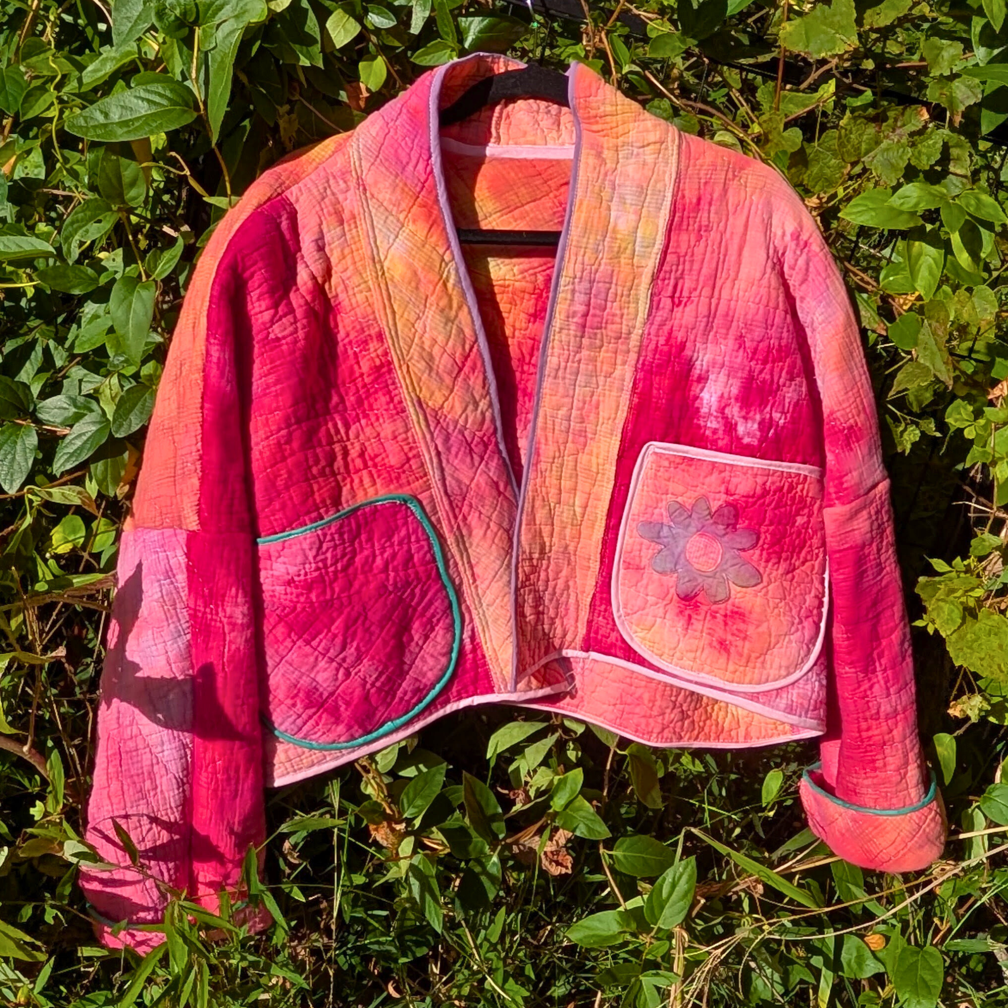 Upcycled Tie-Dye Quilt Jacket Size S/M