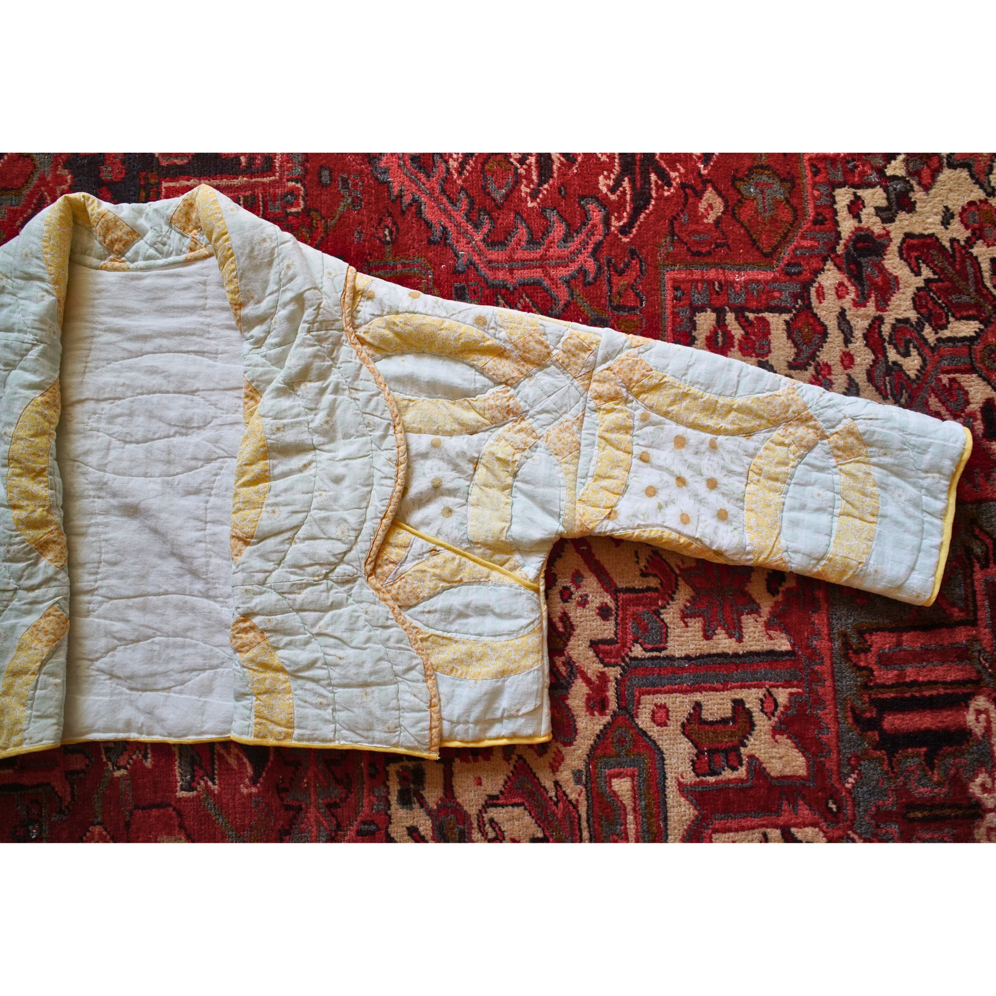 Upcycled Double Wedding Ring Quilt Jacket Size S/M