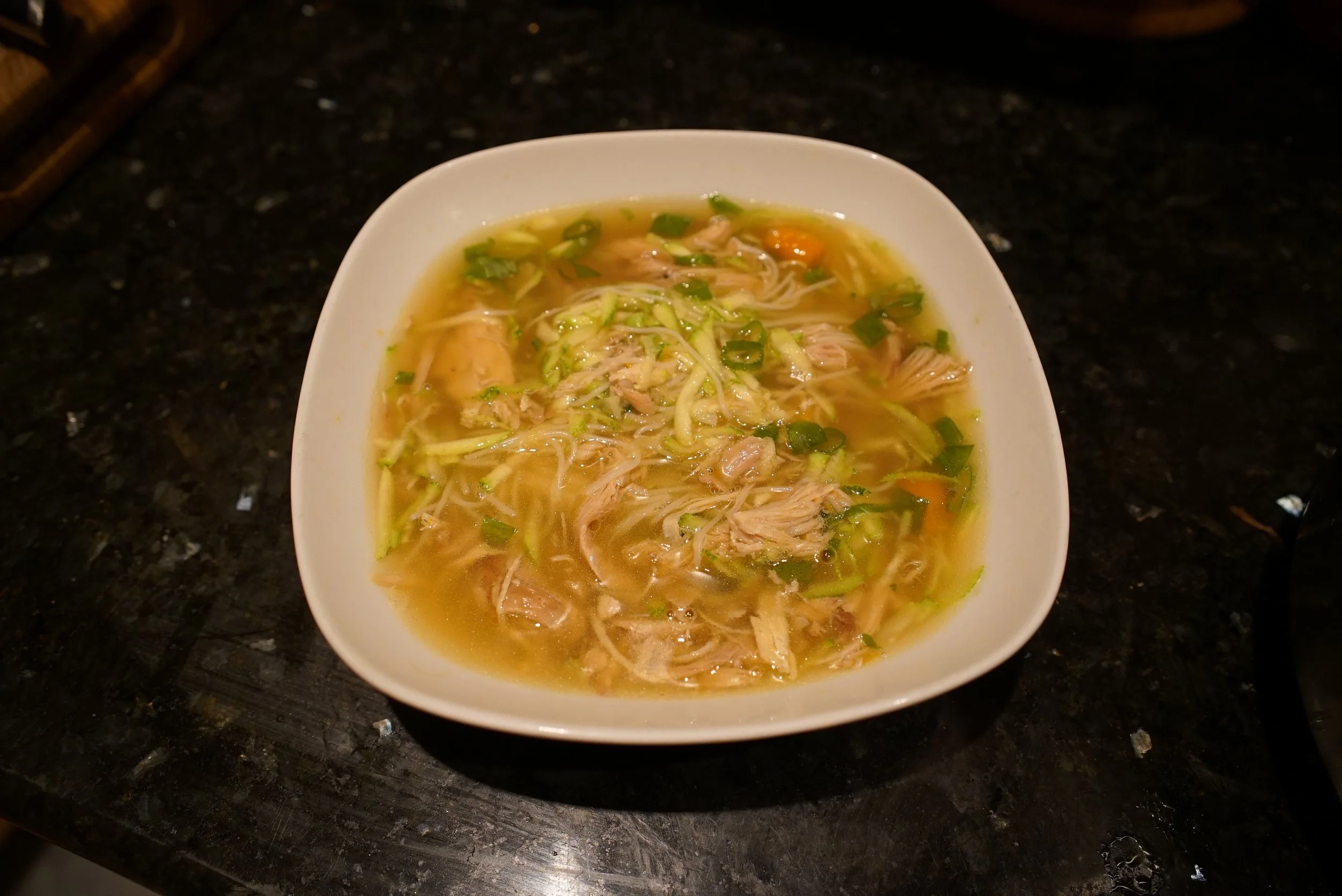 And here's the finish chicken soup bowl!