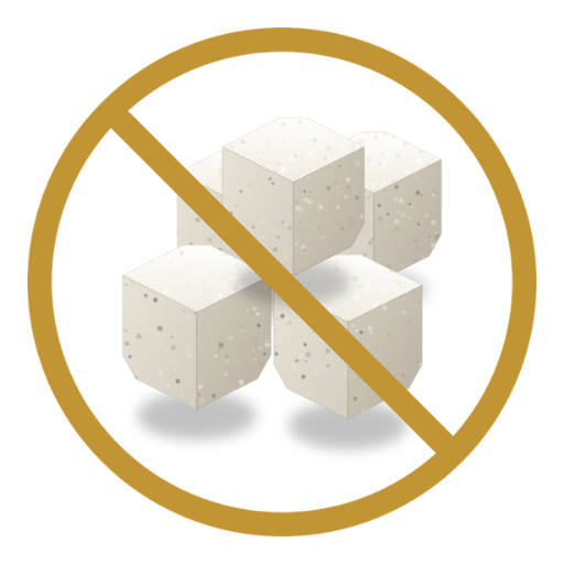 Symbol eines Verbots, keine Zuckerwürfel