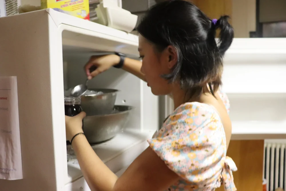 Joanna spending quality time with the freezer
