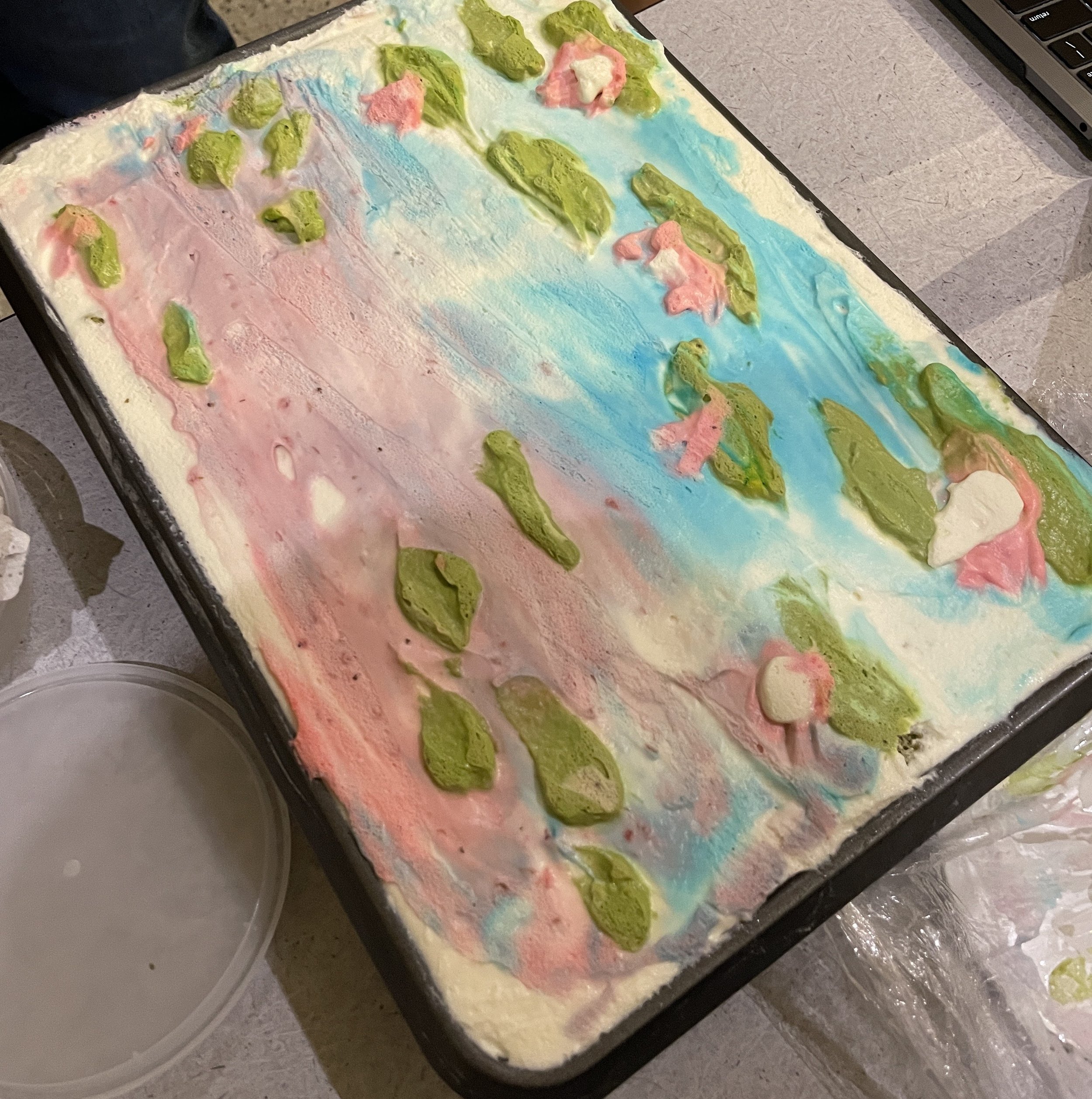 The cake that April made using leftover dessert materials