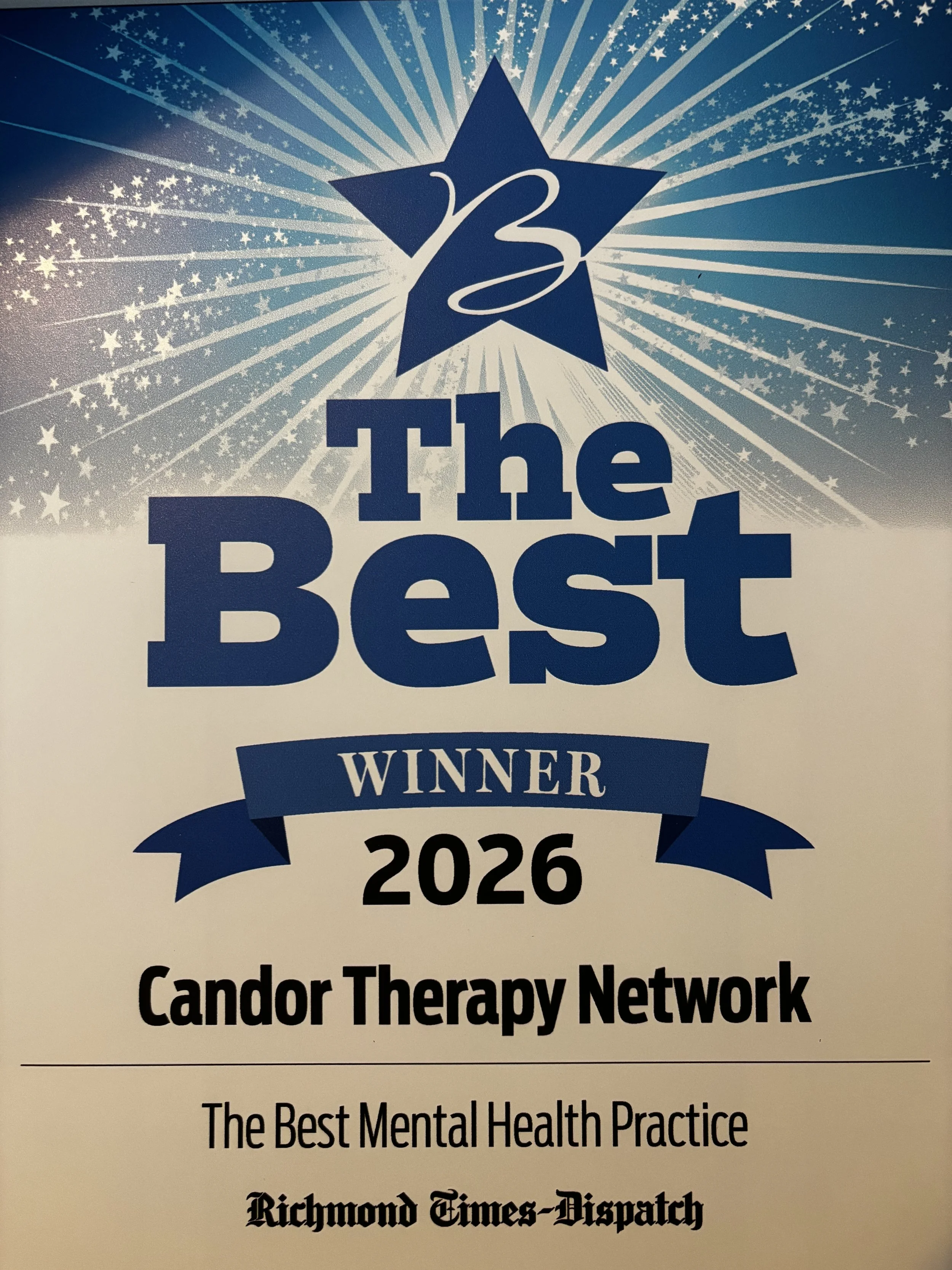 🏆 Candor Therapy Network Named Best Mental Health Practice in Richmond 2026!