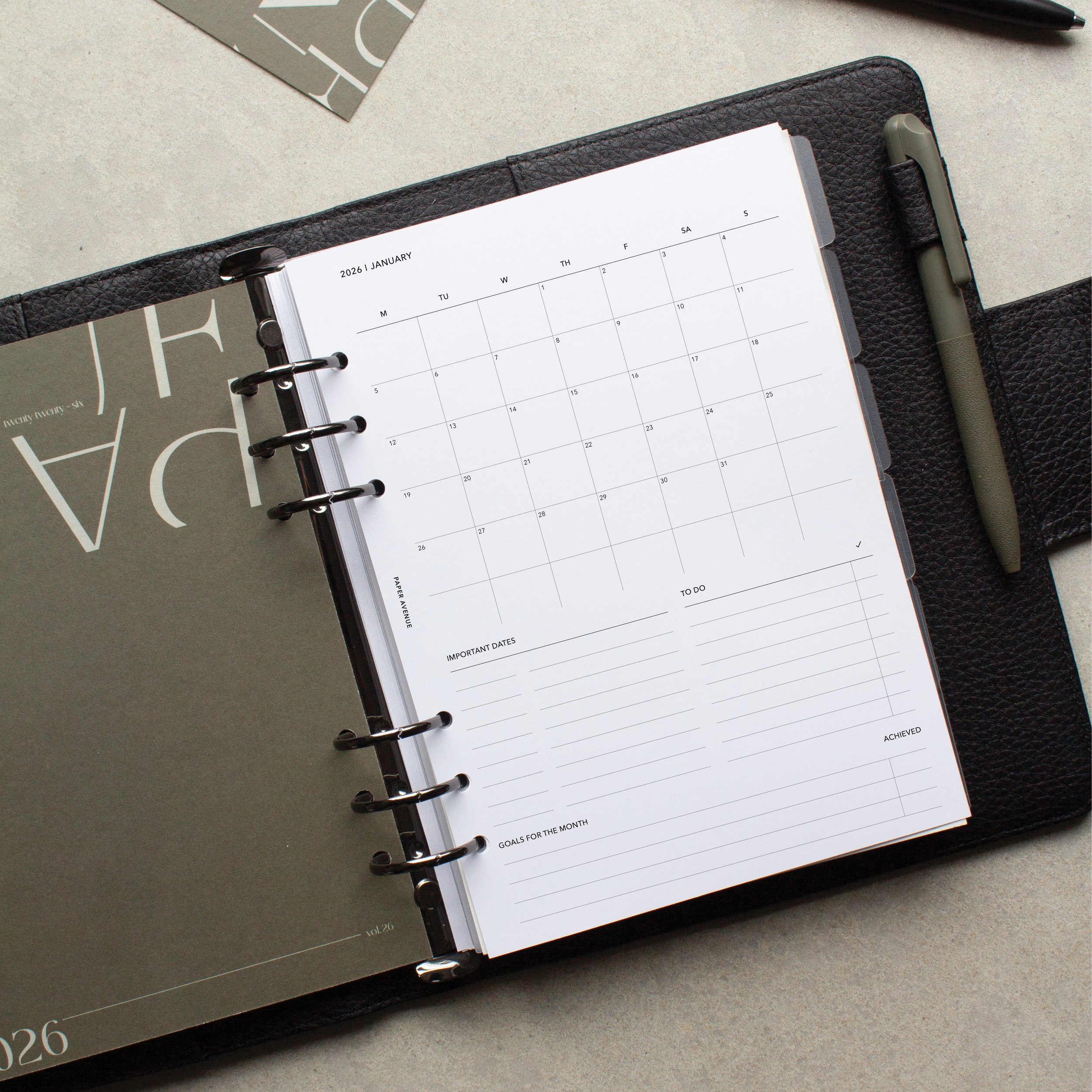 2026 Monthly Planner Inserts