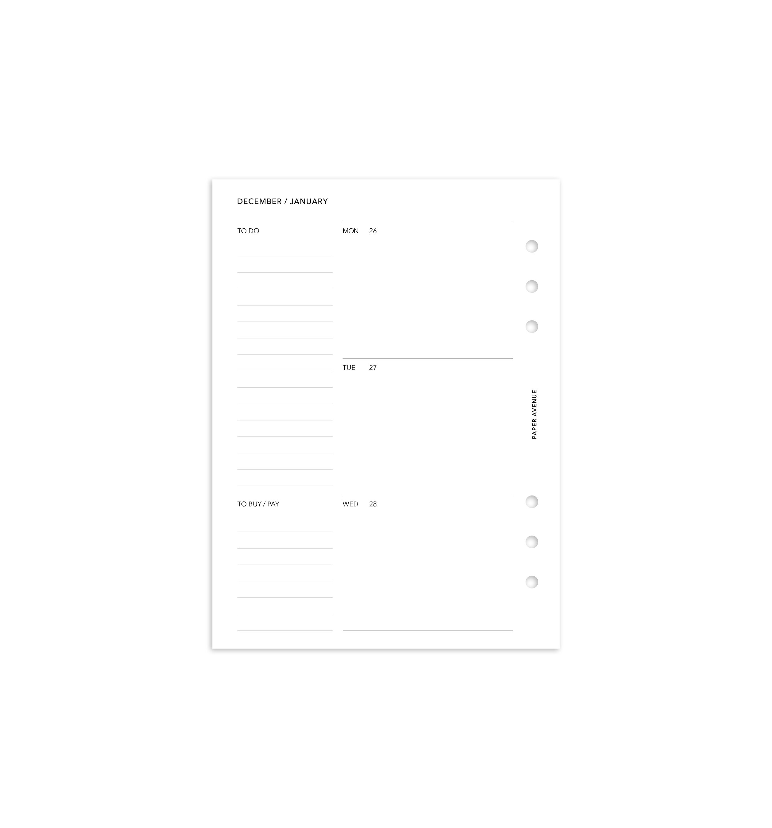2023 Weekly Planner Inserts - Horizontal Vol.2 Left