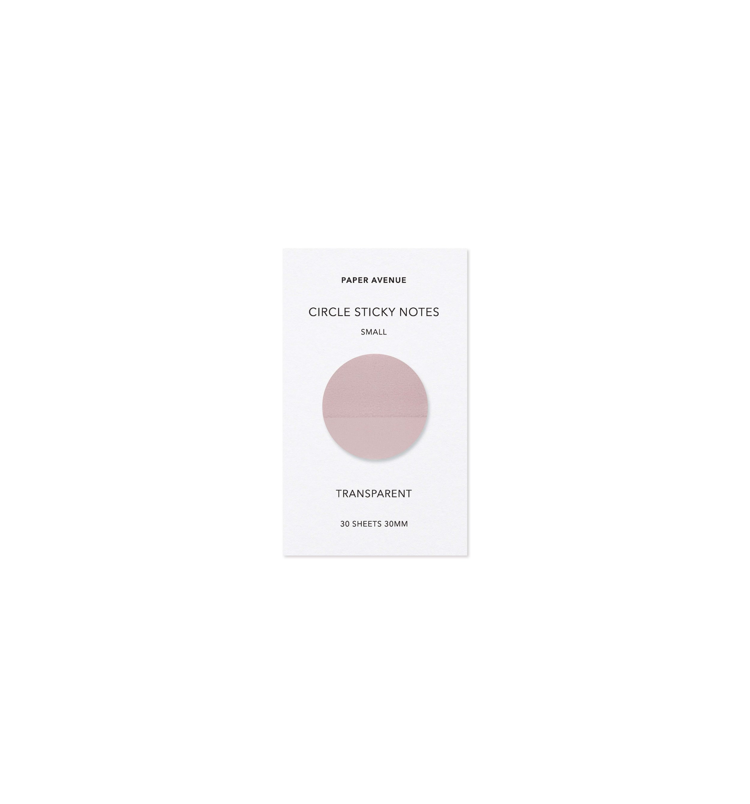 Small Circle Transparent Sticky Notes Dusty Rose
