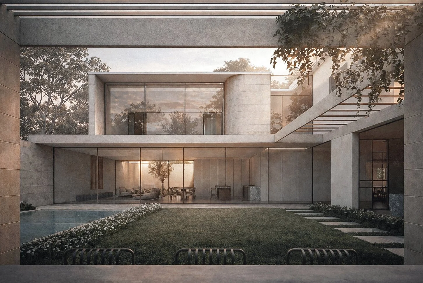 Toorak Residence, rear view.