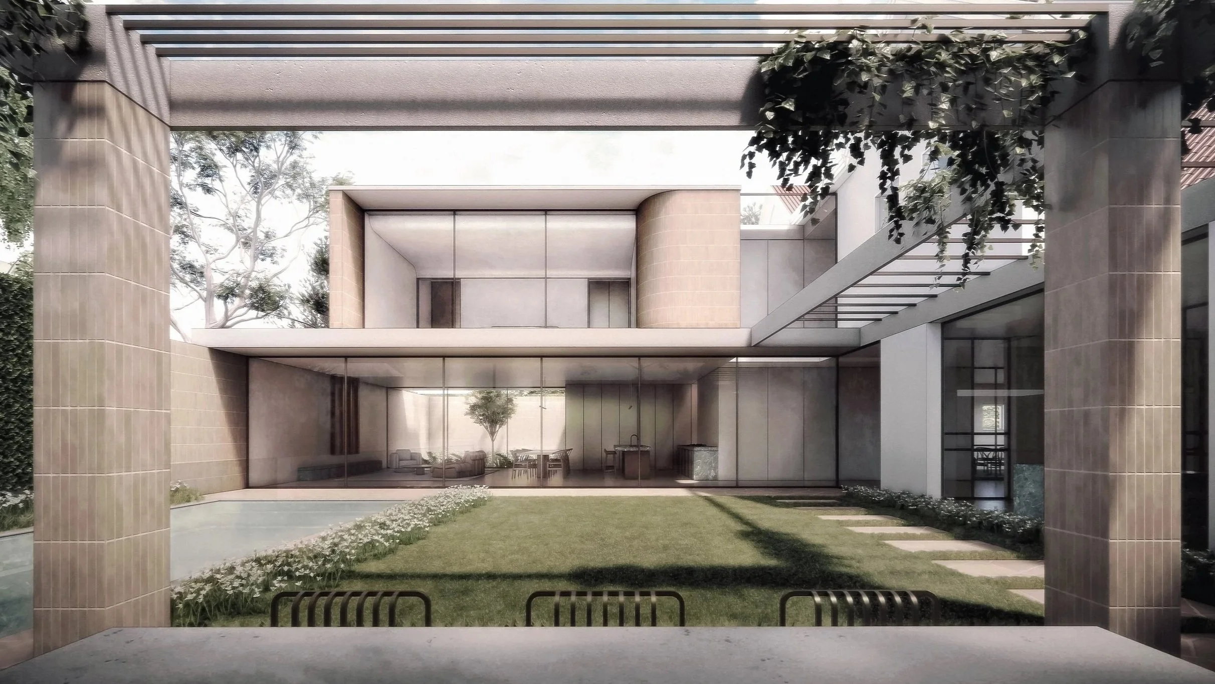 Toorak Residence, rear view.