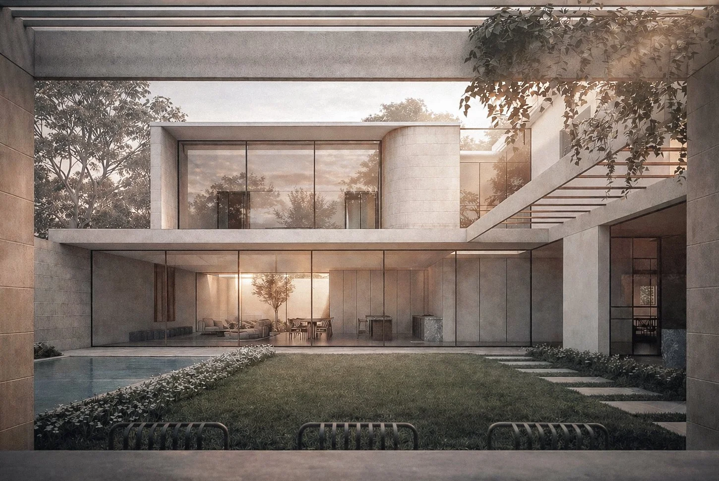 Toorak Residence, rear view.