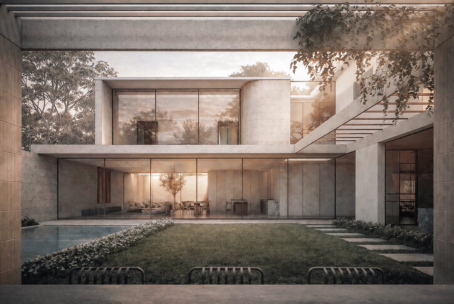 Toorak Residence, rear view.