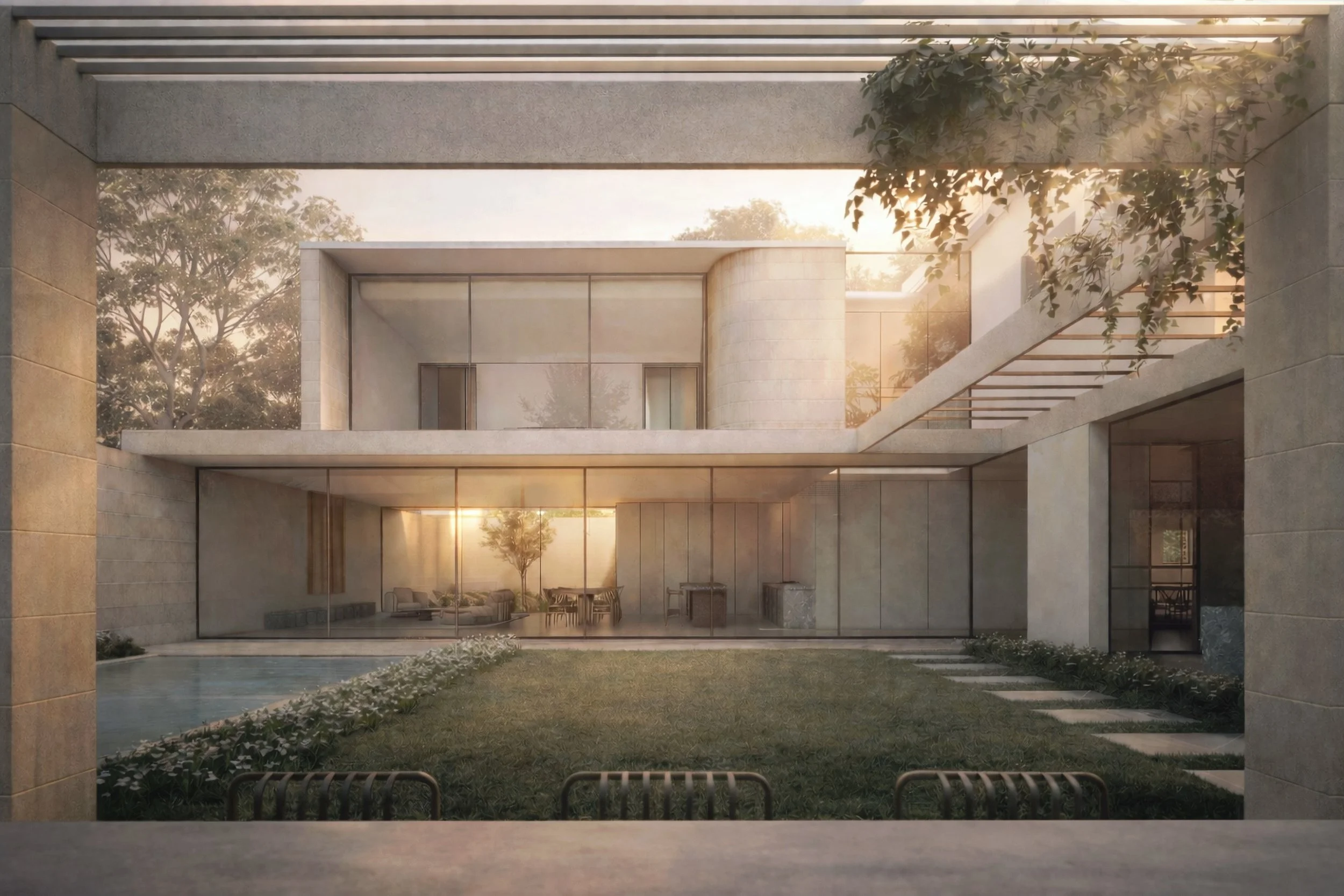 Toorak Residence, rear view. 