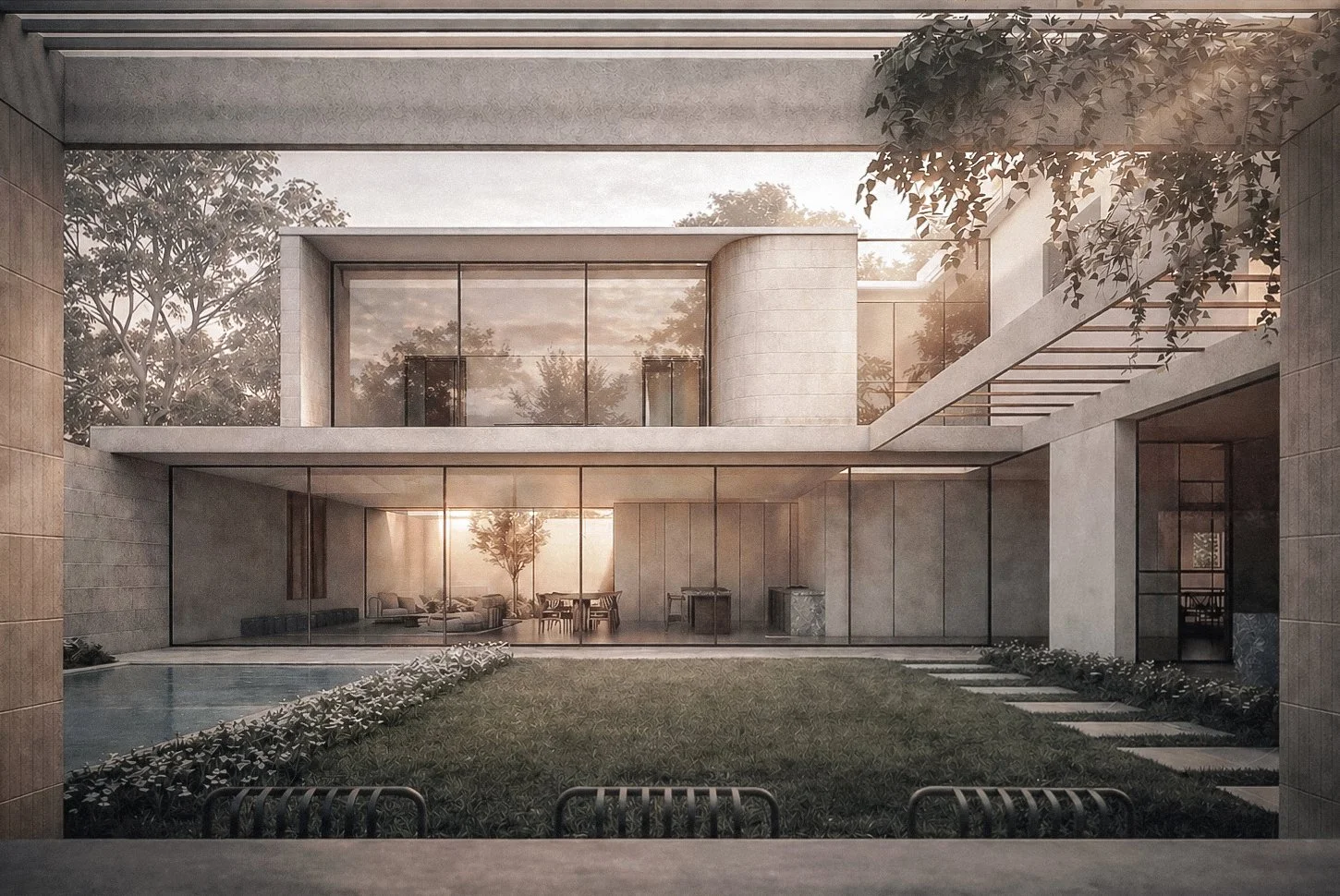Toorak Residence, rear view.