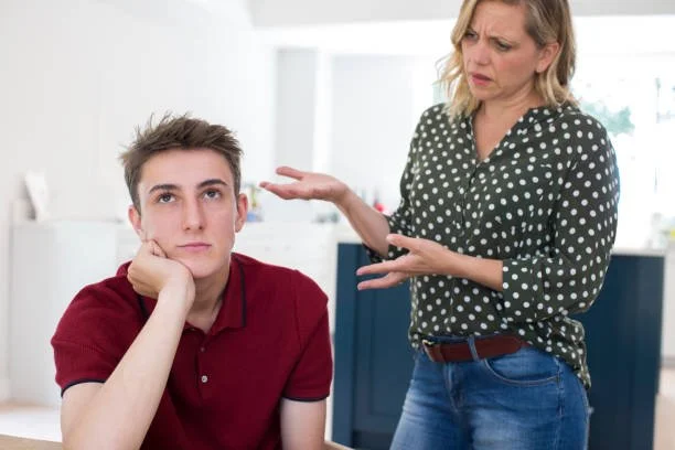 Family navigating communication difficulties during an emotional conversation