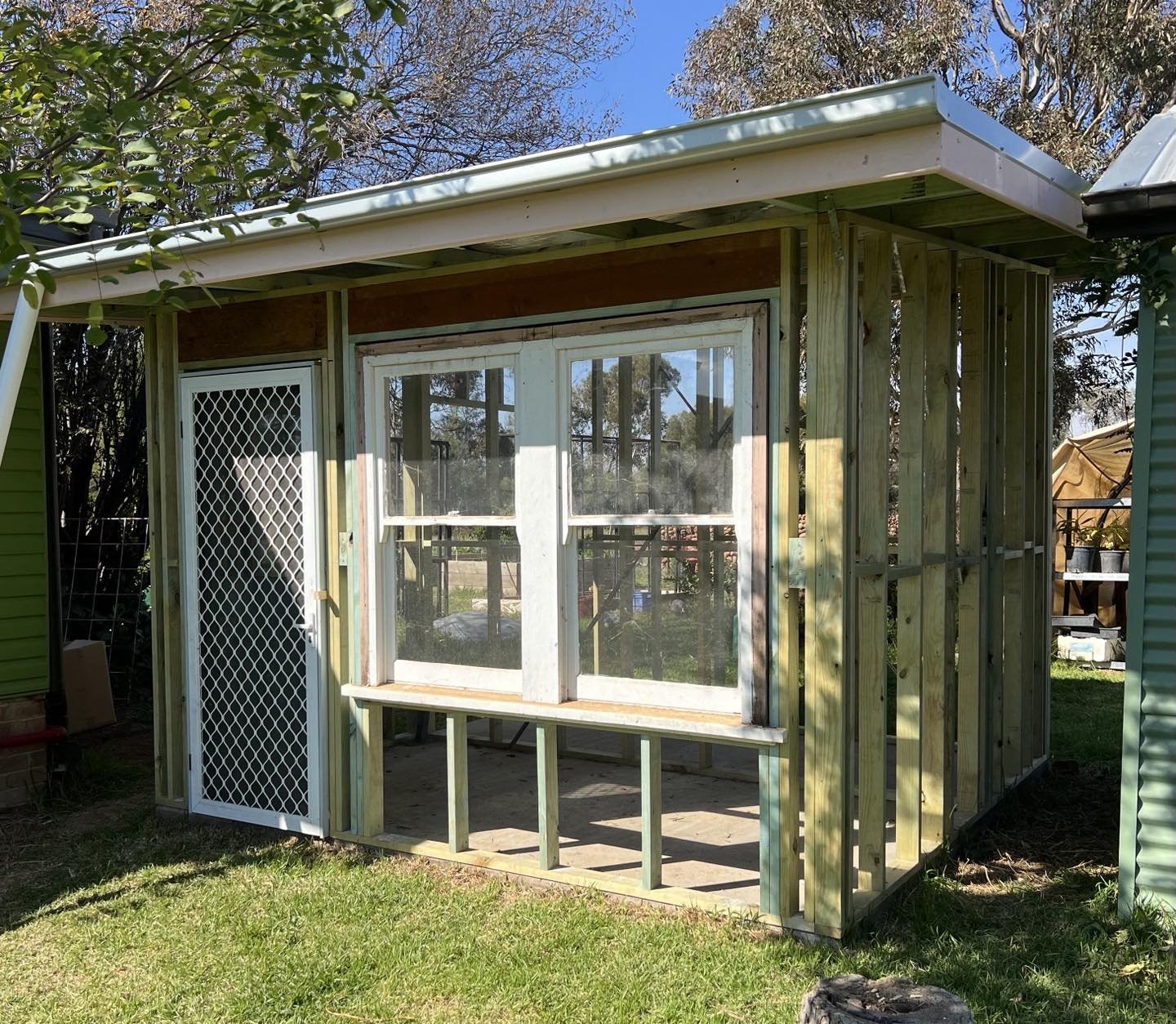 Construction of our &lsquo;honey room&rsquo; is finally underway. We will process, pack and store the honey inside this outdoor room. No more hauling of the harvest through the house, nor stickiness everywhere!