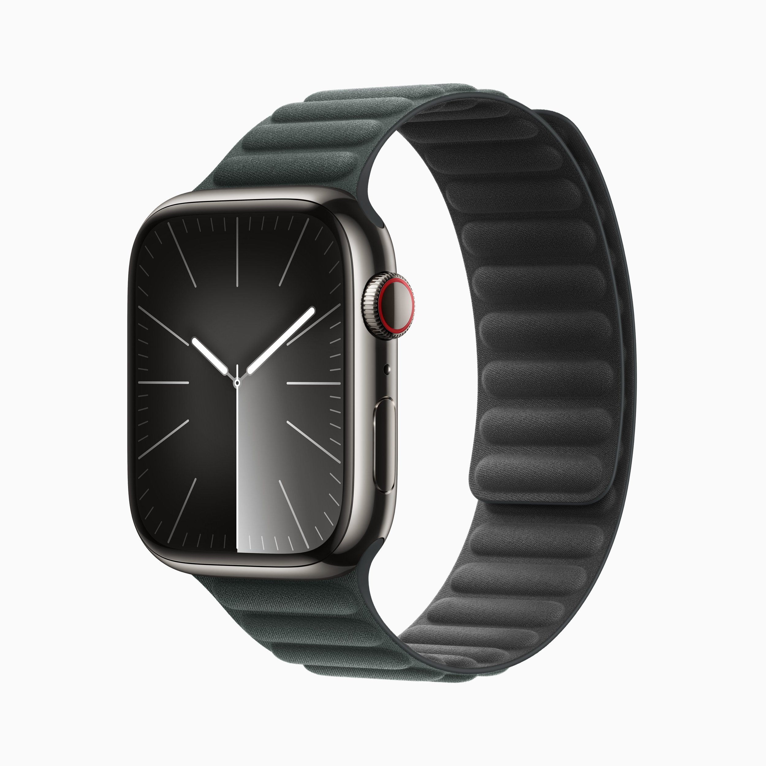 Apple-Watch-S9-graphite-stainless-steel-FineWoven-Magenetic-Link-green-230912.jpg