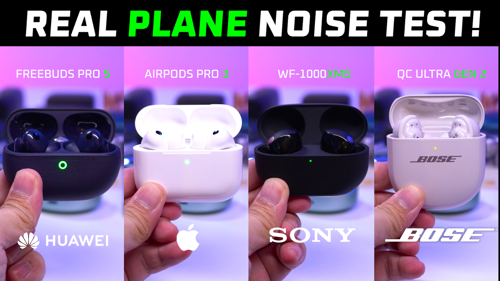 REAL Plane Noise Canceling Battle! 🔥 AirPods Pro 3 vs Huawei, Bose, Sony