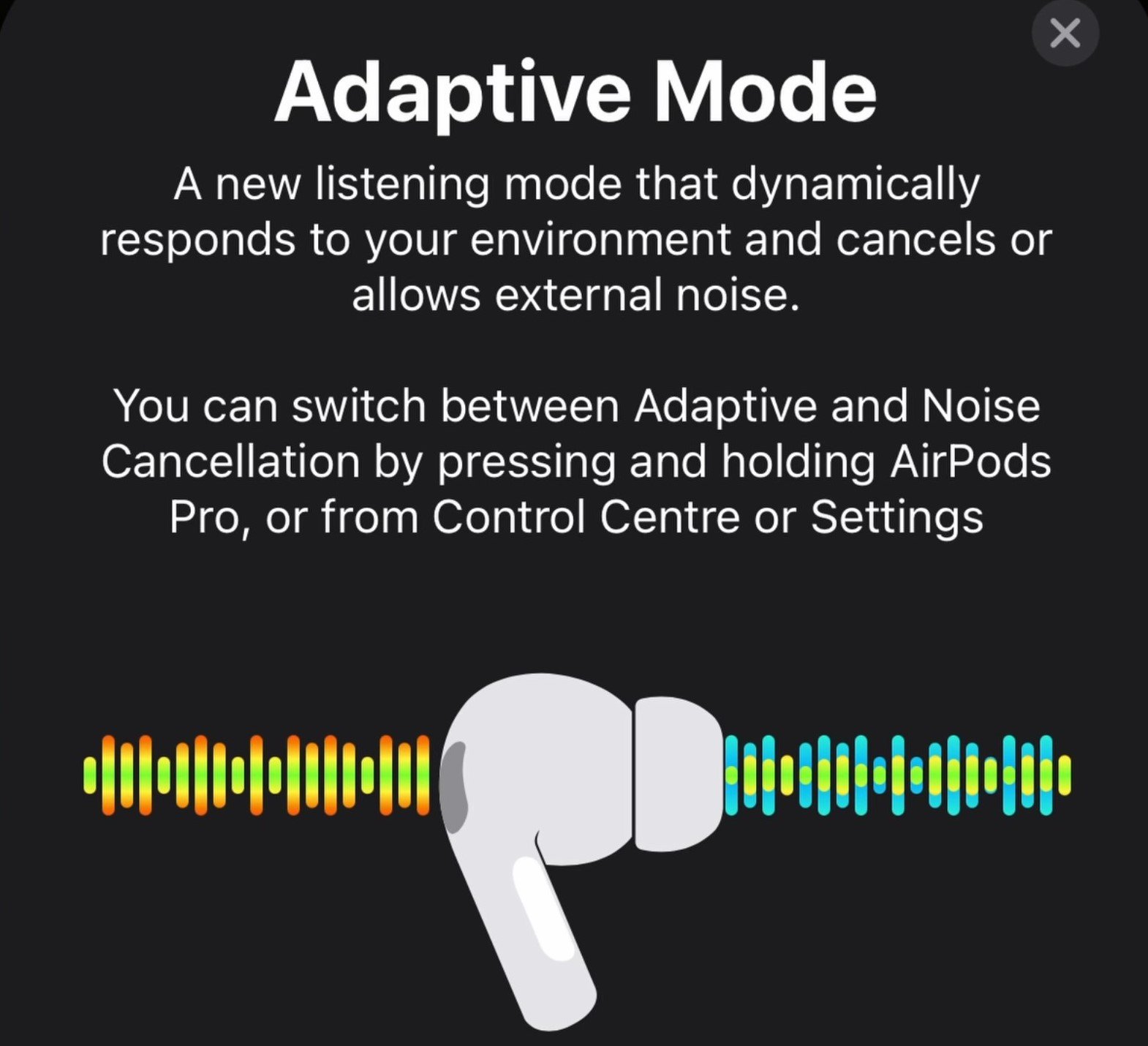airpods pro in settings