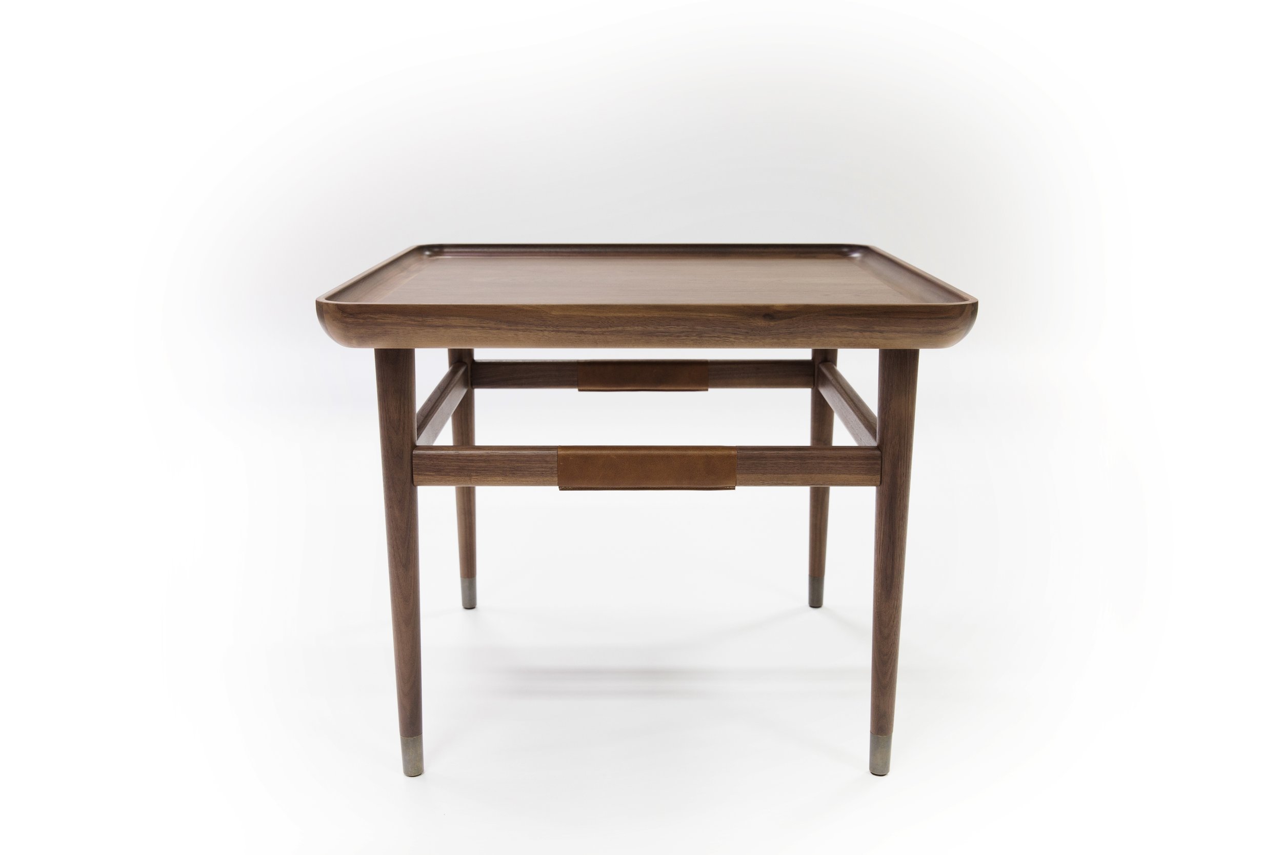 Treology Herringbone Design walnut leather side table.jpg