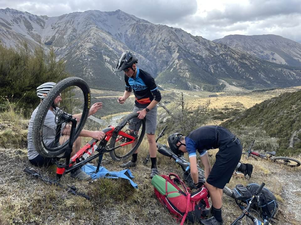 Treology_Boys Mountain biking_adventure_March 2024_Hut_St James_repair.jpg