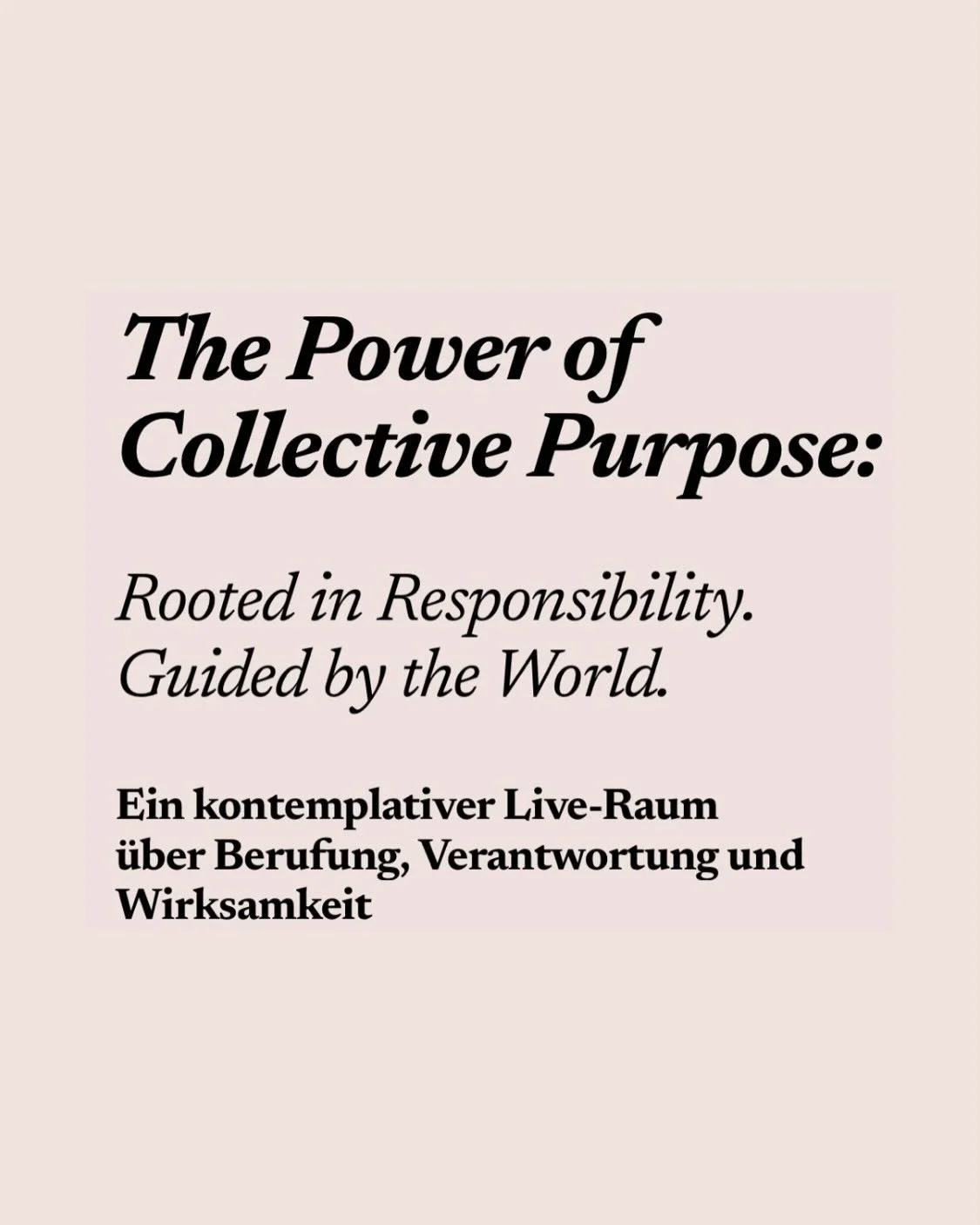 Kontemplativer Live-Raum am 6.6.2026 &mdash; Berufung im Kontext von Verantwortung und Wirksamkeit! 

👉 Portal is open: F&uuml;r den Link einfach ❤️&zwj;🔥 als Zeichen/Kommentar hinterlassen! 

In Liebe
Michi &amp; Micha 

#berufung #berufungleben #