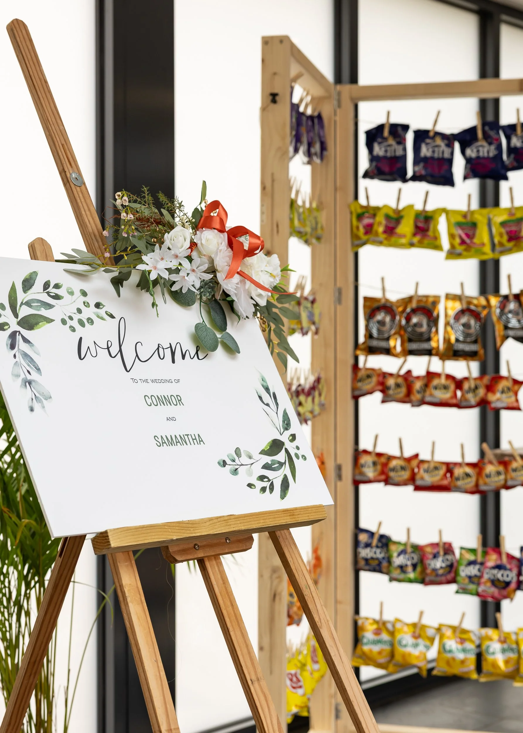 crisp wall at  Relaxed and fun wedding at Huntsmill Farm