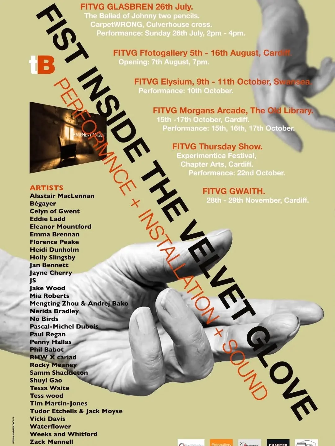 Fist Inside the Velvet Glove, 

Dates for the diaries :)

And we're off!! Had a fabulous weekend with Glasbren and visits from @bbeyondlive working in @shiftcardiff
For a final time

Next up our opening at ffotogallery on the 7th of August from 7pm @