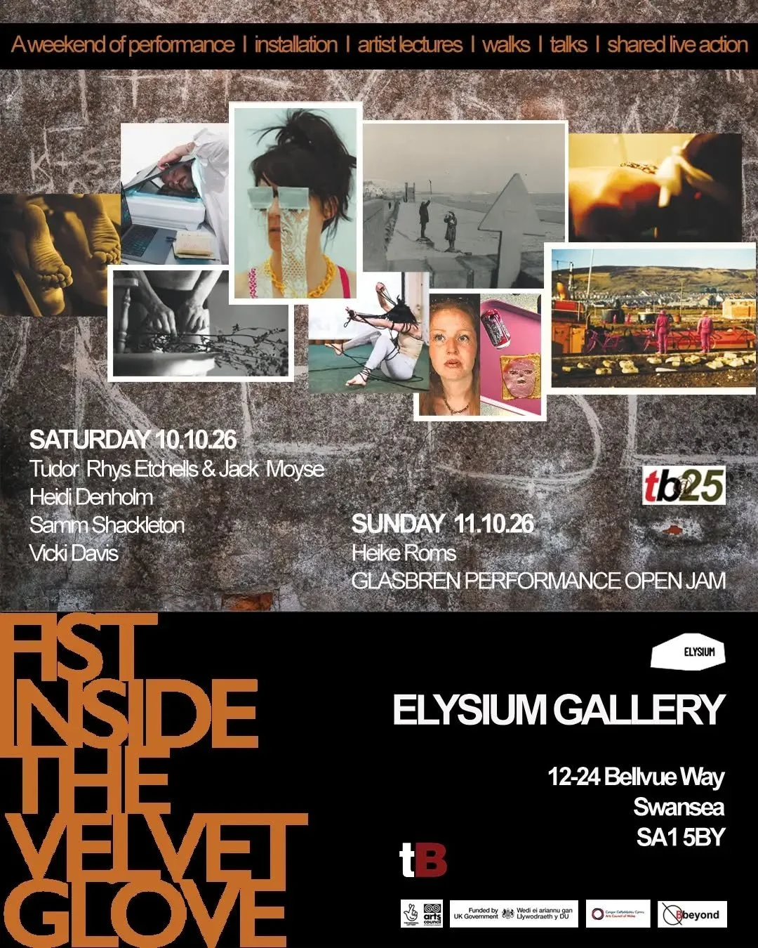 🔥&nbsp;FIST INSIDE THE VELVET GLOVE - OCTOBER 2026&nbsp;🔥

This October,&nbsp;tactileBOSCH continues to celebrate turning 25&nbsp;with a whole lot of performance, sound, installation, collaboration and experimental activity across&nbsp;Swansea and 