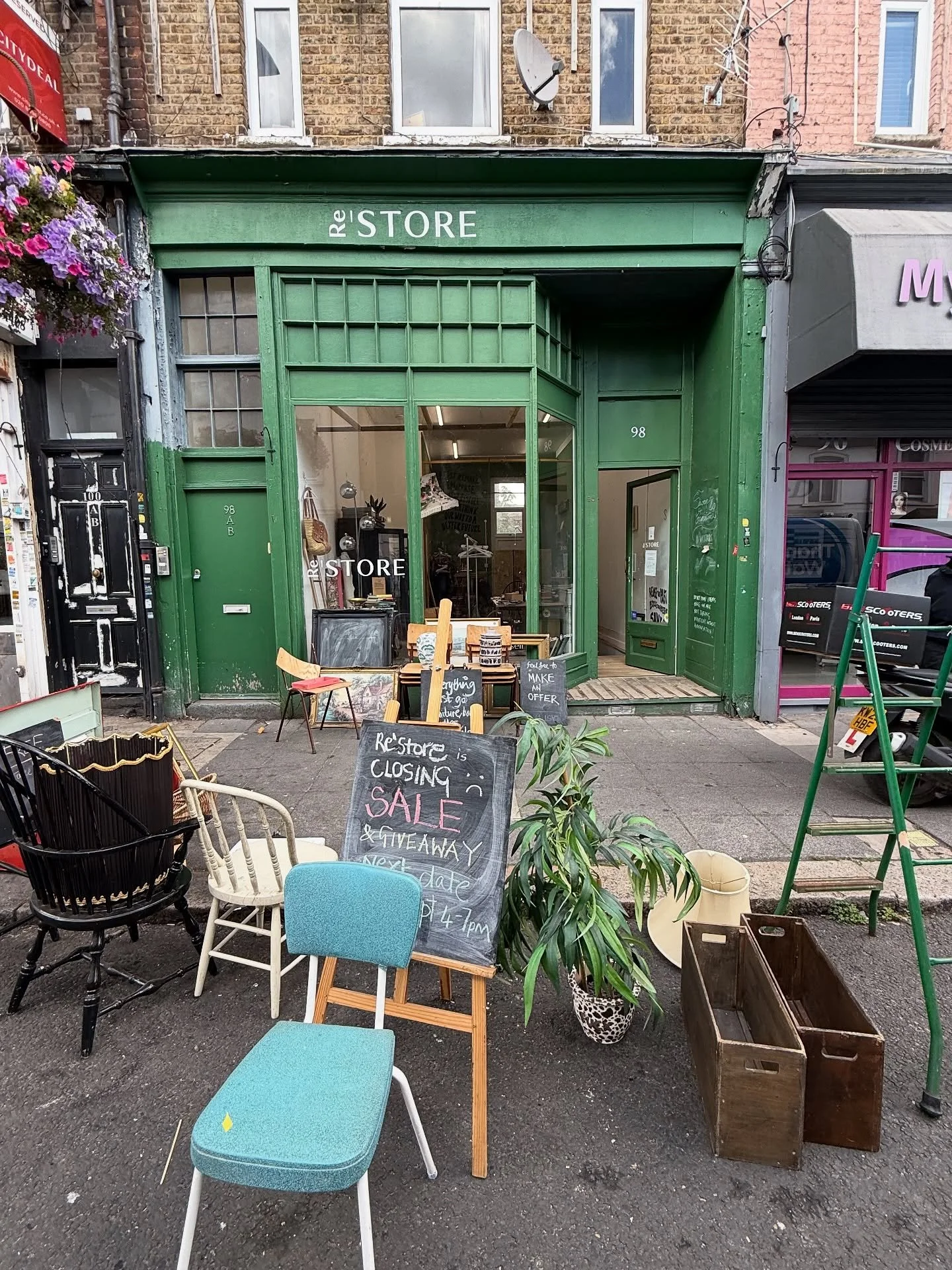 The sale and giveaway continues Friday 12th Sept 12-2pm. We will be emptying the shed and the kitchen, and bringing out all the remaining furniture. Still lots of fabric to give away and some rolls of fabric to sell. We also have two rugs, mirrors, a