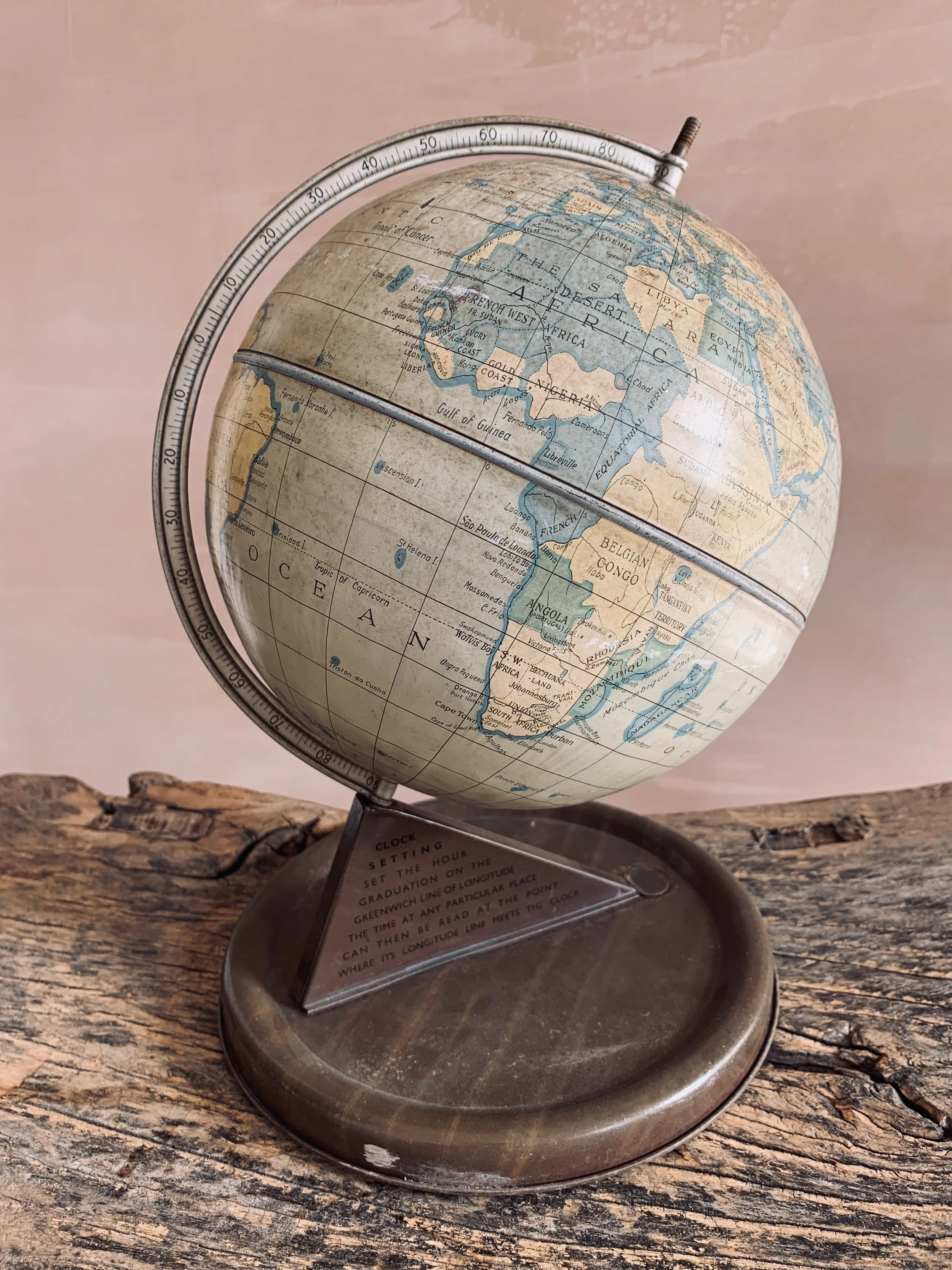 VINTAGE TIN GLOBE - SOLD