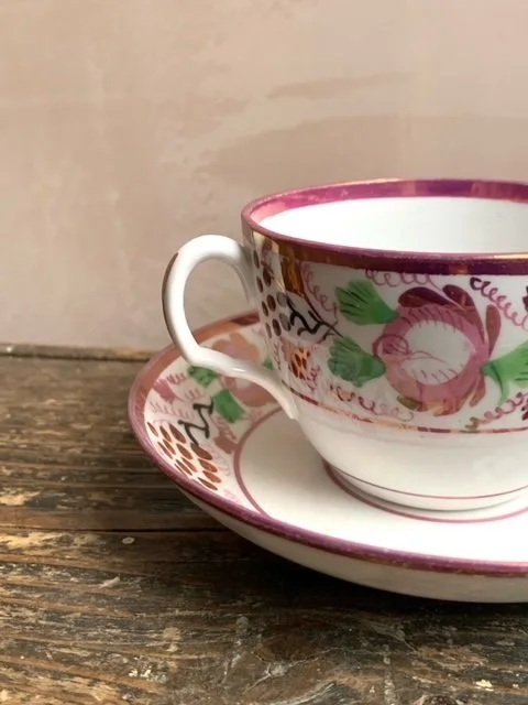LUSTREWARE CUP & SAUCER £12