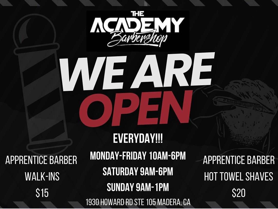 Our Apprentice Barbers are offering Hot Towel Services for $20! We are OPEN