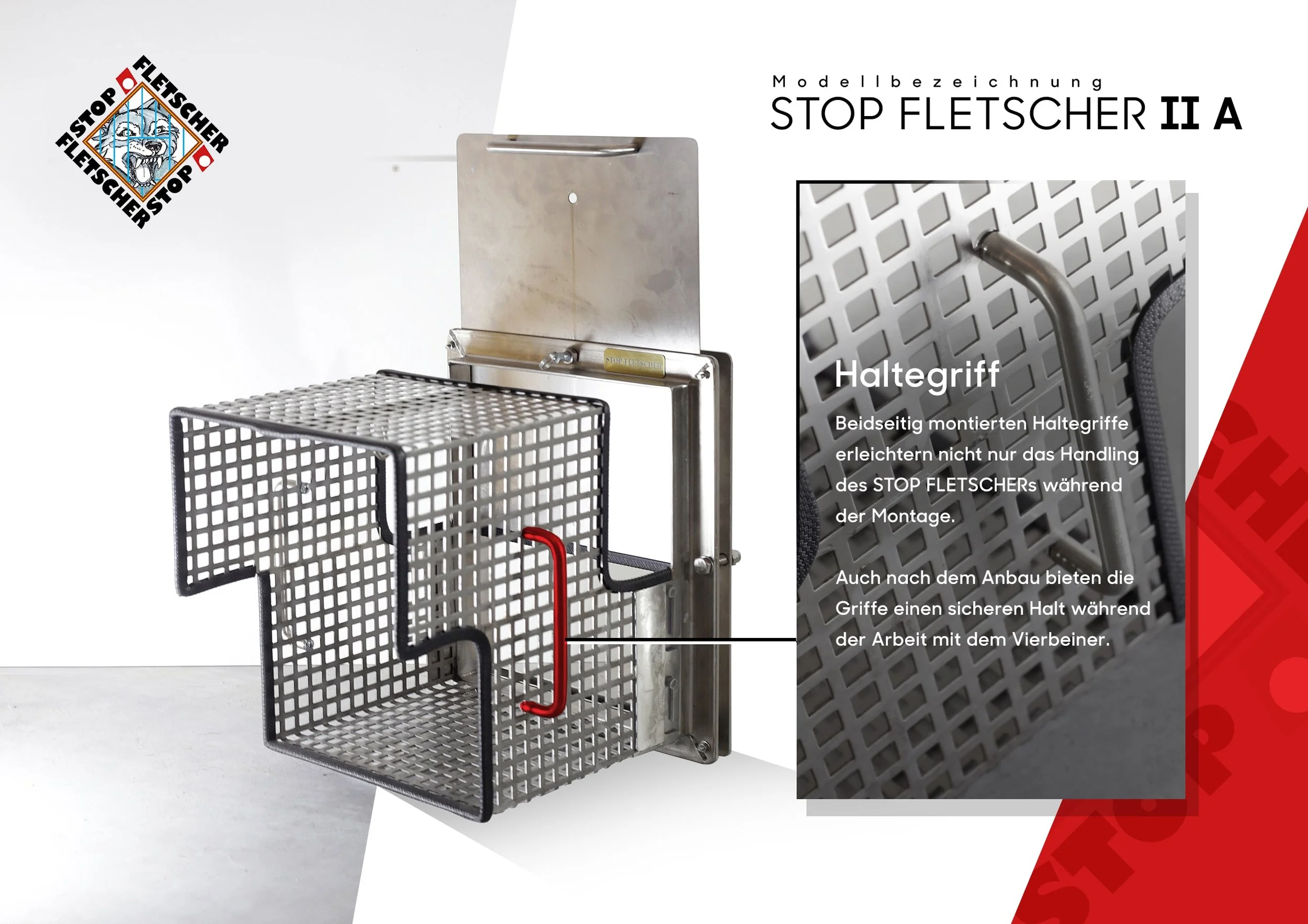 STOP Fletscher II A | Vorrichtung, die das Anlegen eines Maulkorbs erleichtert
