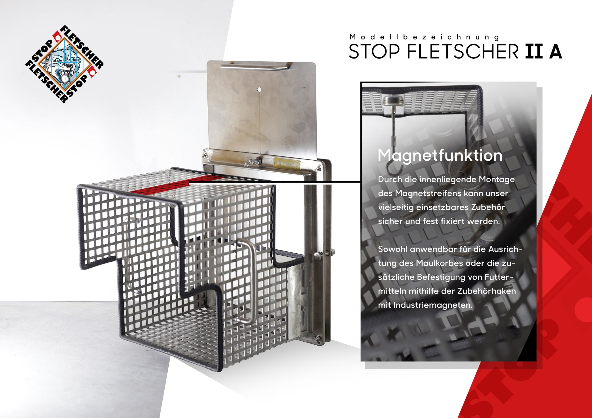 STOP Fletscher II A | Vorrichtung, die das Anlegen eines Maulkorbs erleichtert