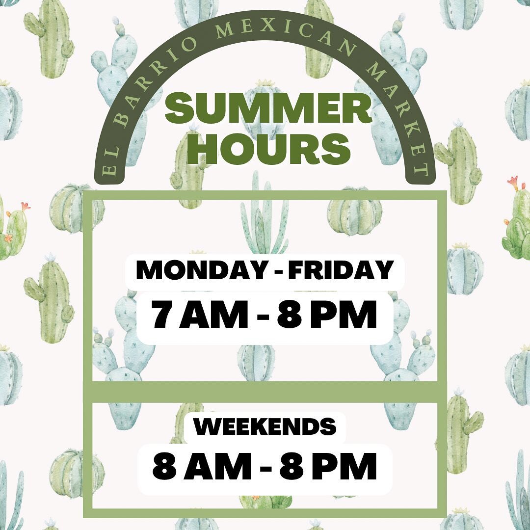 After a successful test run of our new hours, we will be maintaining the 7 - AM to 8 PM hours on weekdays, and 8 AM to 8 PM hours on weekends! 🌵 We love seeing people come in later at night to do some shopping and grab a plate of tacos after explori