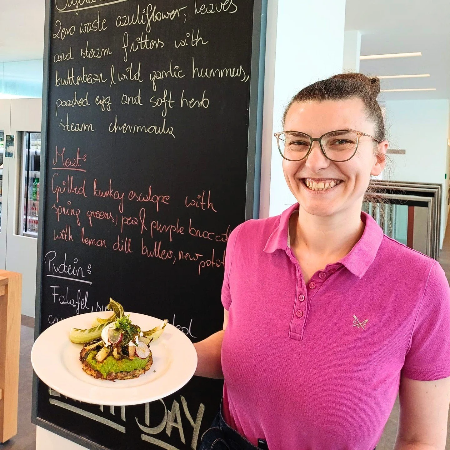 Can you tell that we're excited about #EarthDay?! 😁🌿🌏
We've been celebrating across all our locations today with some scrumptuous, low-carbon, zero-waste meals and snacks 🥦🍪 

 Root-to-shoot cauliflower fritters made with the florets, stems and 