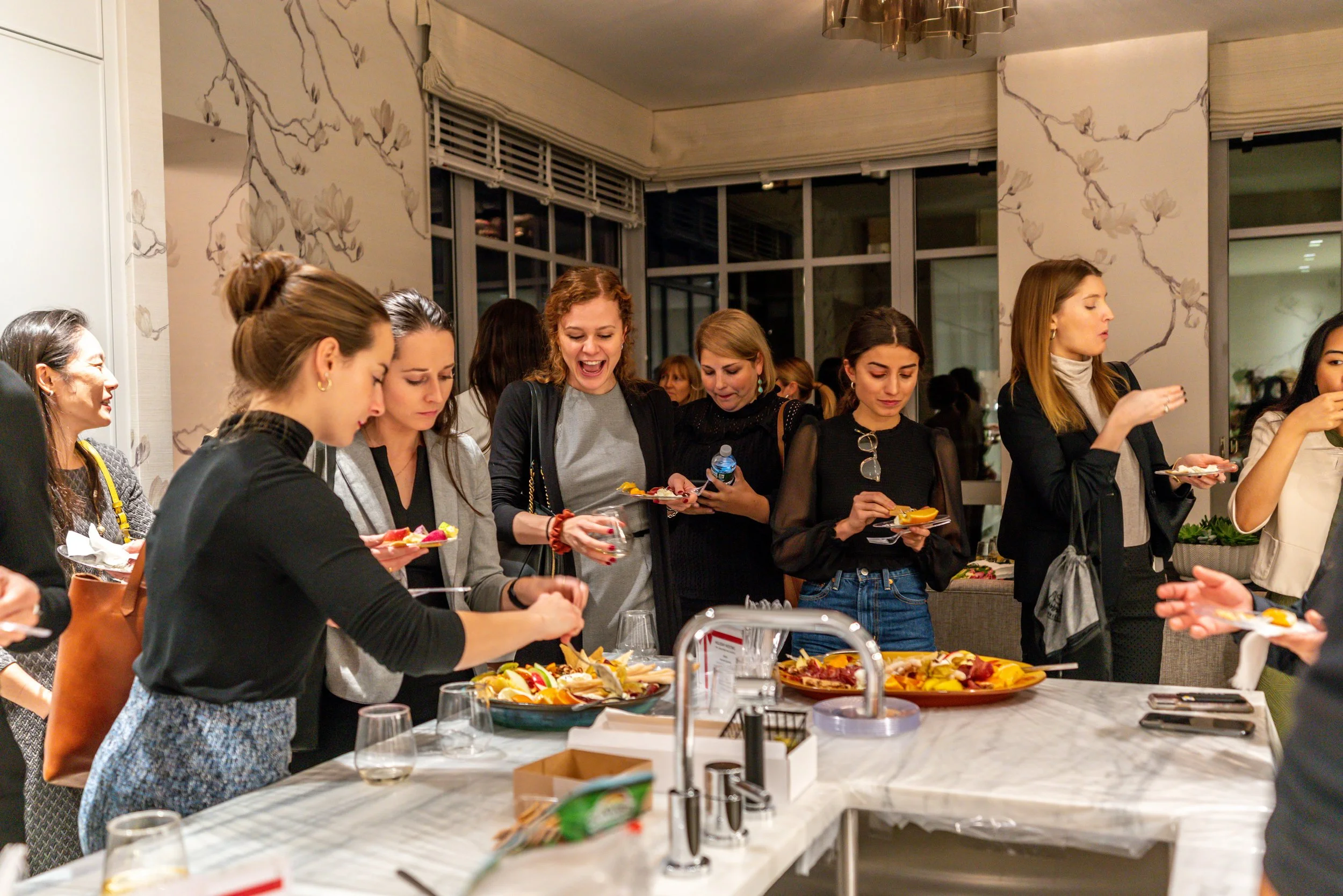Attendees enjoying The Culinistas demonstration & spread. Image credit: @Noise