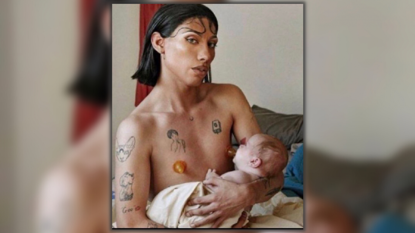 La photo d’un homme transidentifié avec un nourrisson aux bras et simulant l’allaitement provoque un tollé