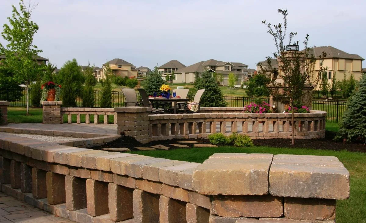 Paver patio with retaining wall in Olathe, KS