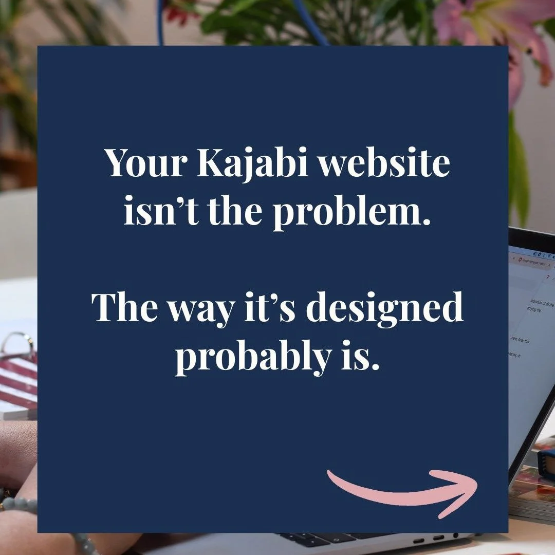 I see this all the time.

A brilliant woman invests in Kajabi.

She&rsquo;s excited. She hires a technician, VA or decides to do it herself.
She picks a template.
Uploads her logo.
Changes the colours.

Launches.

And then&hellip;

It looks like ever