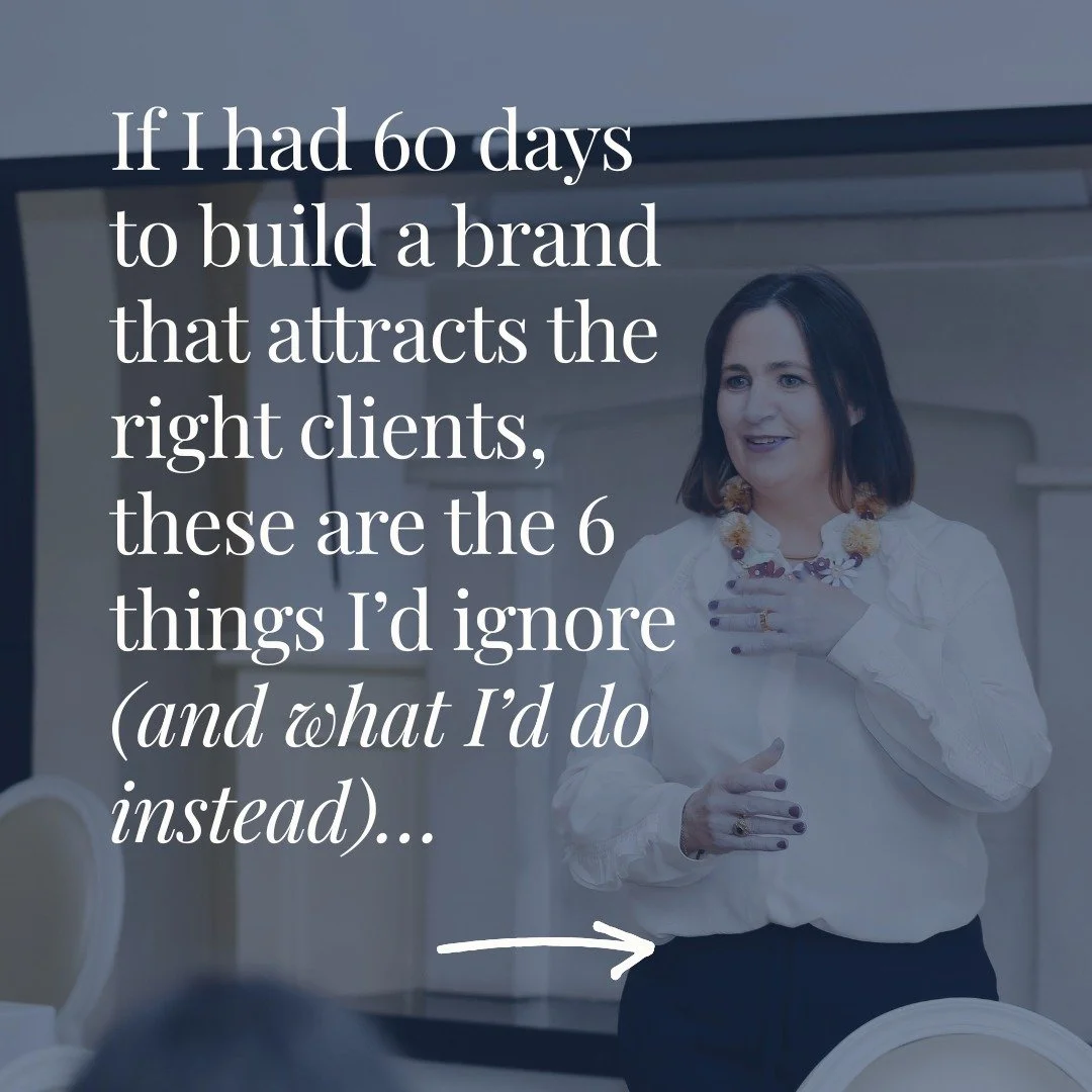 If I had 60 days to build a brand that actually attracts the right clients&hellip;

I&rsquo;d ignore a lot of what people on Instagram tell you to focus on.

Not because those things don&rsquo;t matter. But because they&rsquo;re usually done in the w
