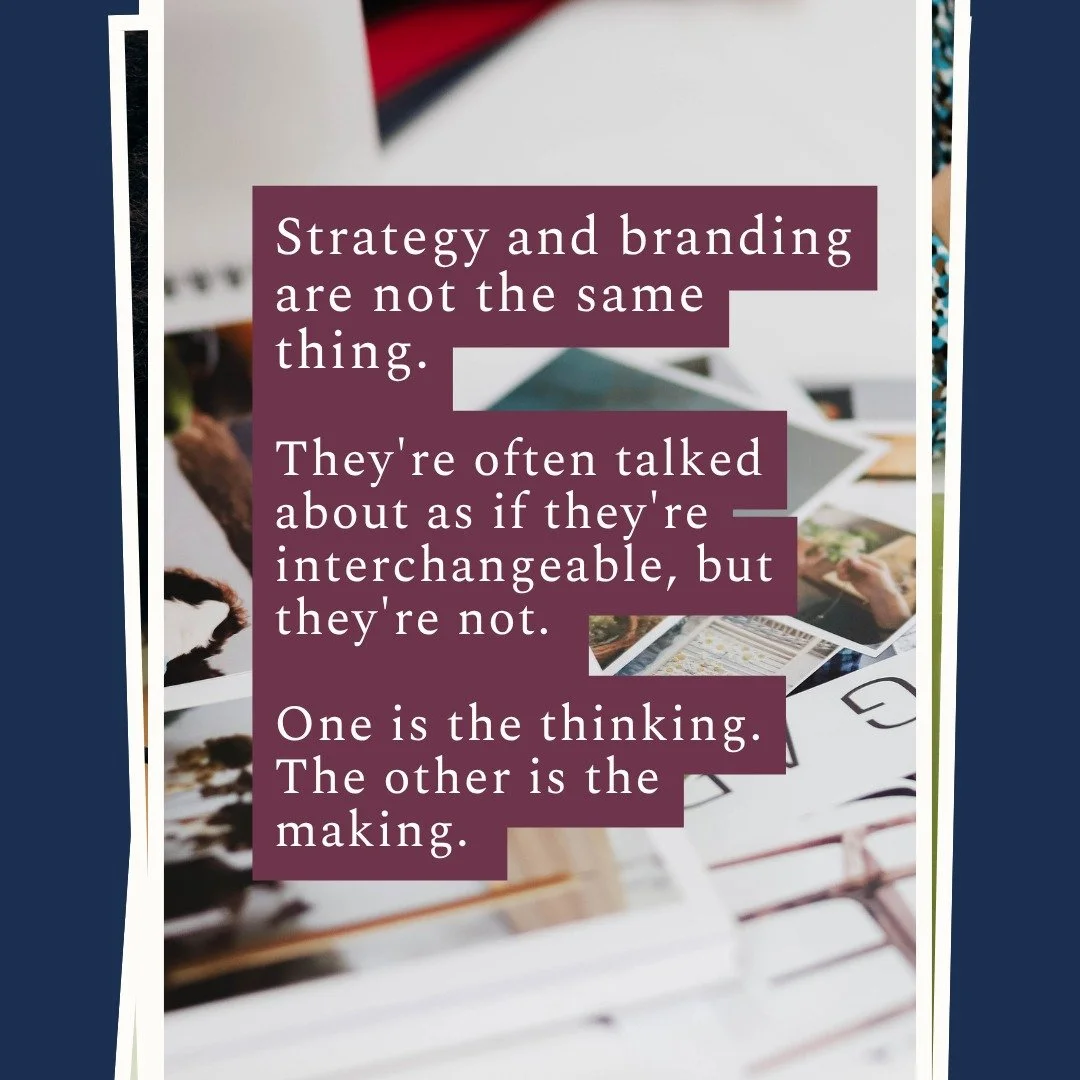 Your brand designer is not automatically your brand strategist. And the distinction matters.

Branding and strategy are two different disciplines and confusing them is one of the most common mistakes businesses make.

Strategy is the thinking. It def