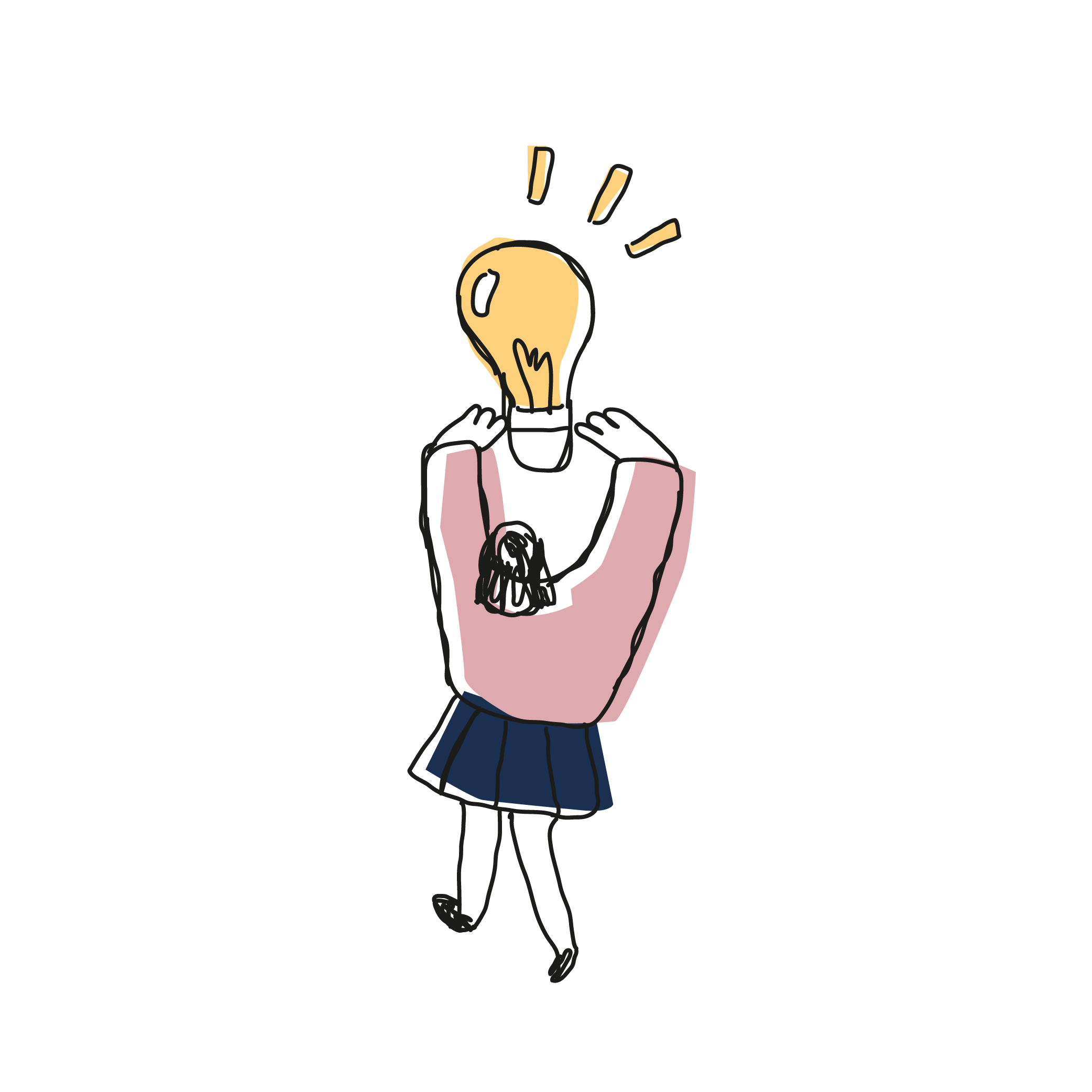 Icon of a woman holding a lightbulb