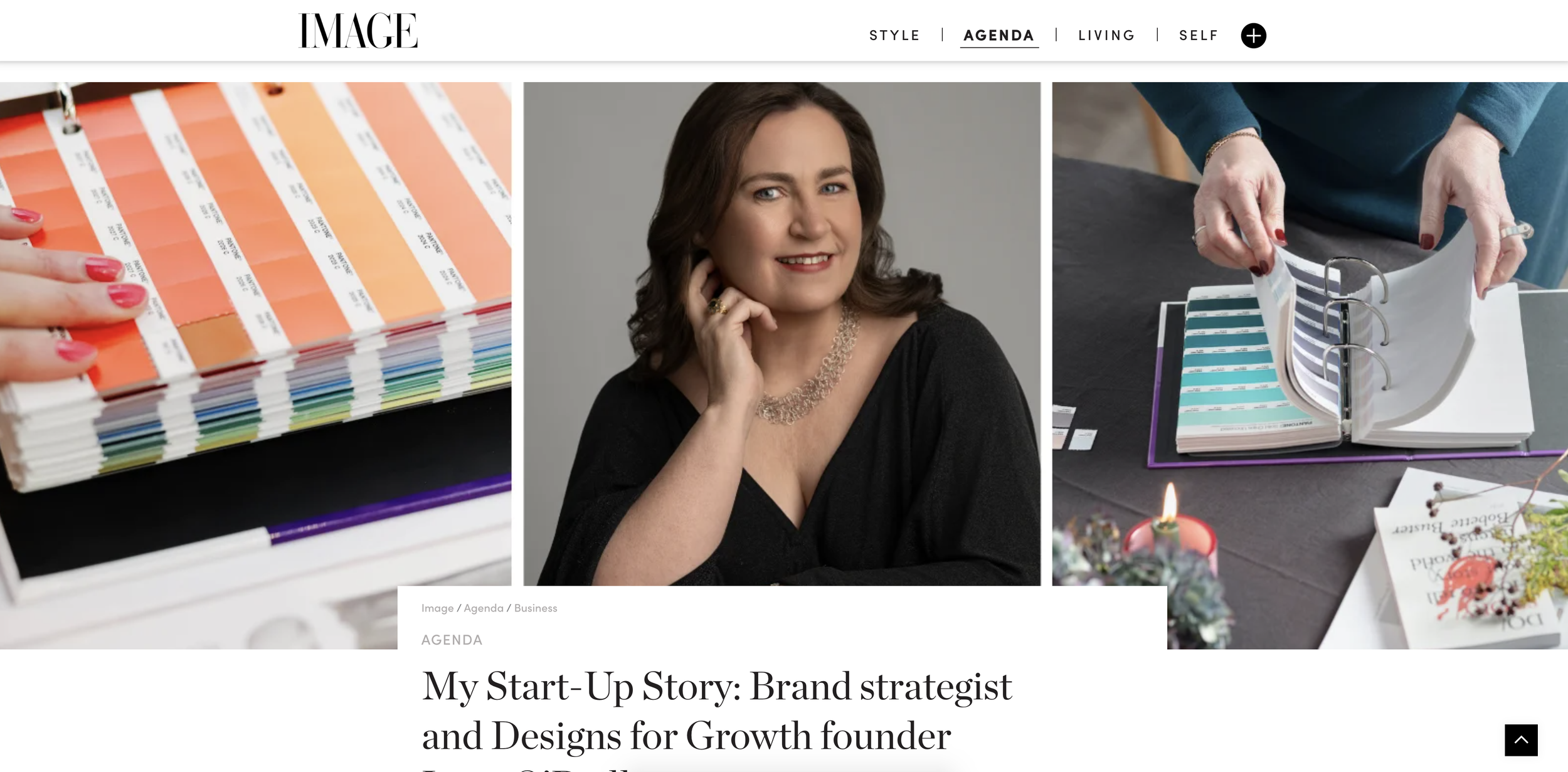 Screenshot of Image Magazine feature on Lucy O'Reilly